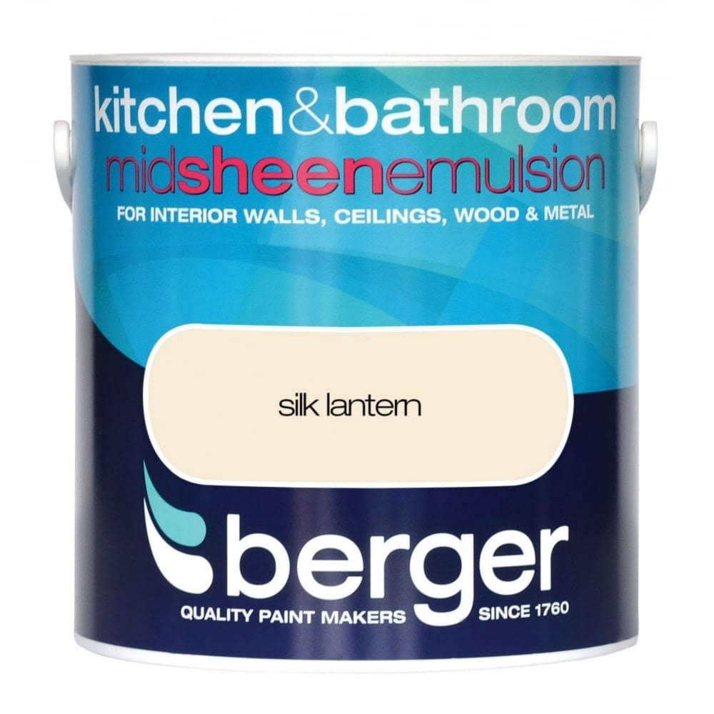 Berger Kitchen and Bathroom Sheen Silk Lantern - 2.5L, Pure Brilliant White