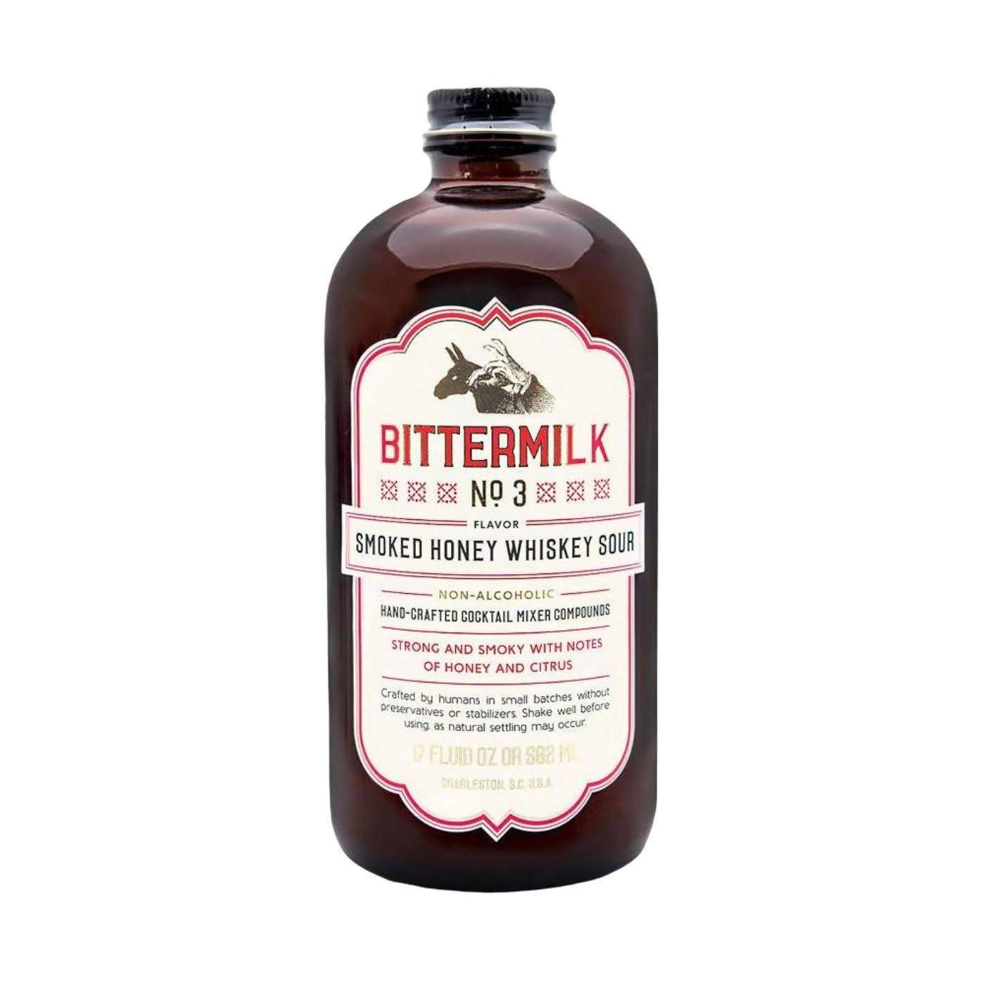 Bittermilk Number 3 Smoked Honey Whiskey Sour Cocktail Mixer