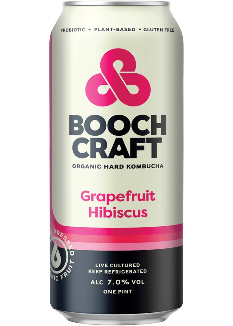 Boochcraft Organic Grapefruit Hibiscus Hard Kombucha 16 fl oz