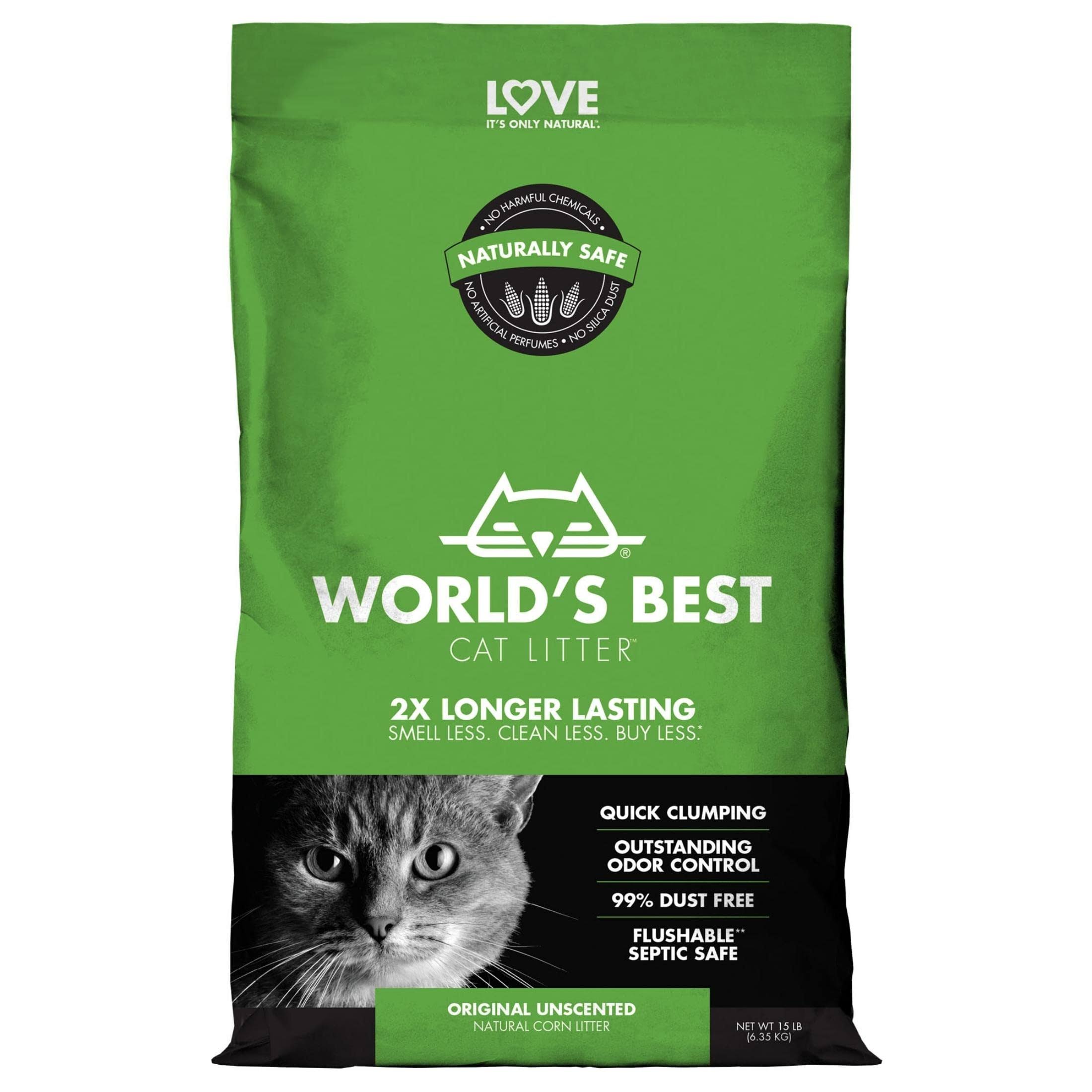 World's Best Cat Litter Original Unscented 15 Pounds