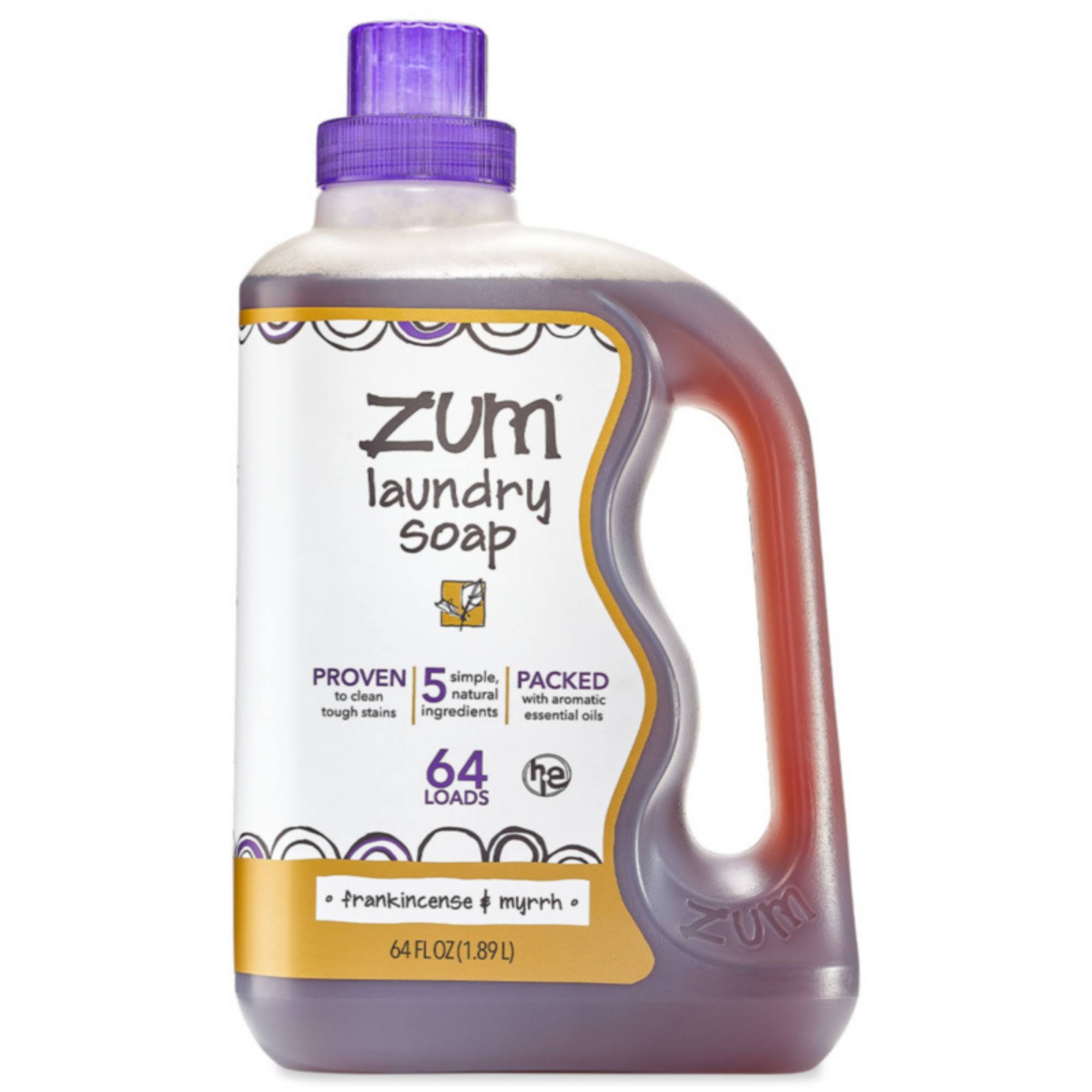 Zum Clean Aromatherapy Laundry Soap - Frankincense and Myrrh, 64 oz