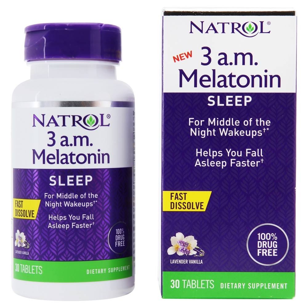 Natrol, 3 A.M. Melatonin, Fast Dissolve, Lavender Vanilla, 30 Tablets