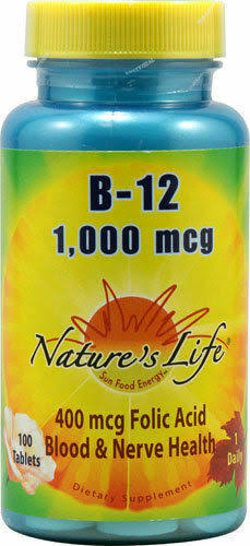 Nature's Life B-12 1,000 MCG - 100 Tablets