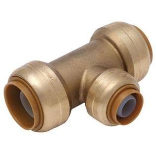 SharkBite Brass Push-to-Connect Reducer Tee - 1/2in x 1/2in x 3/8in