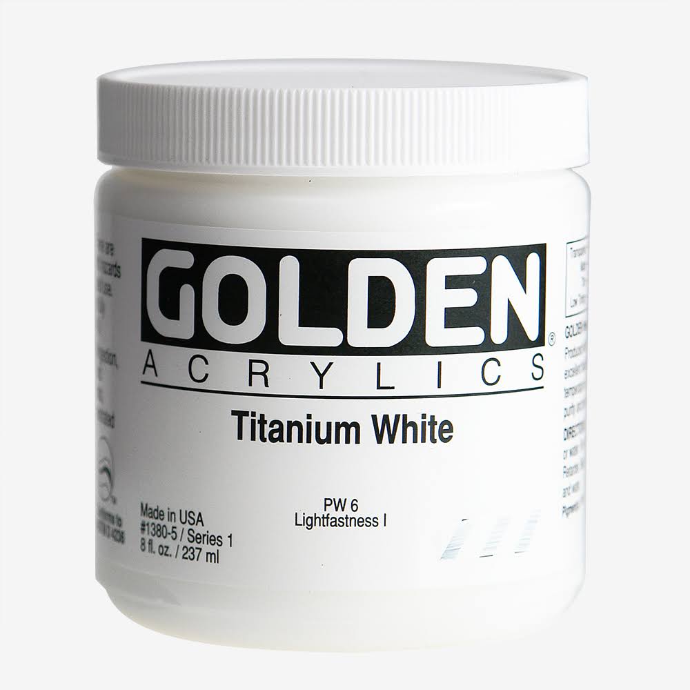 Golden Artist Colors Heavy Acrylic Body Color Paint - Titanium White, 8oz