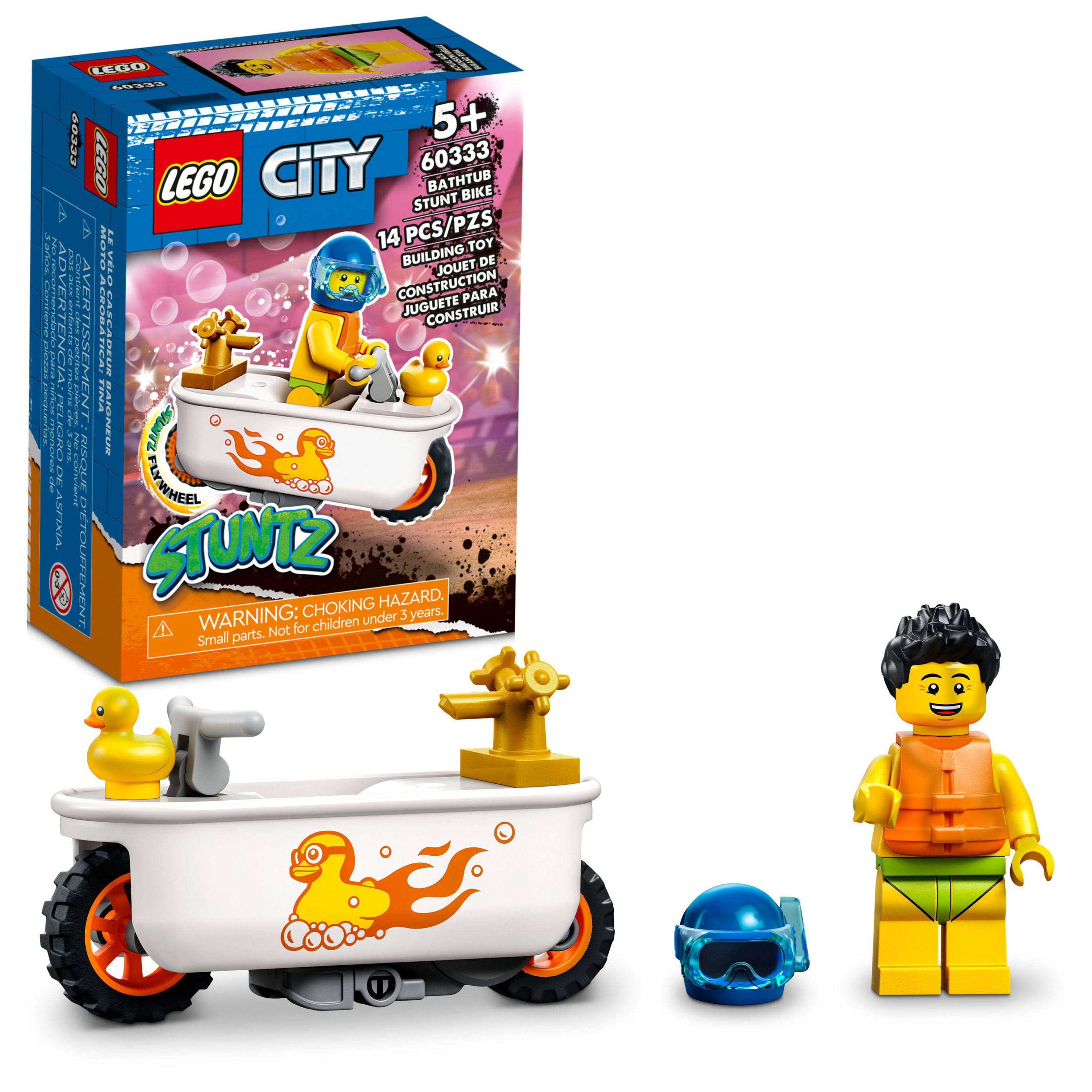 LEGO City Stuntz Bathtub Stunt Bike 60333 Building Toy Set For Kids, Boys, and Girls Ages 5+