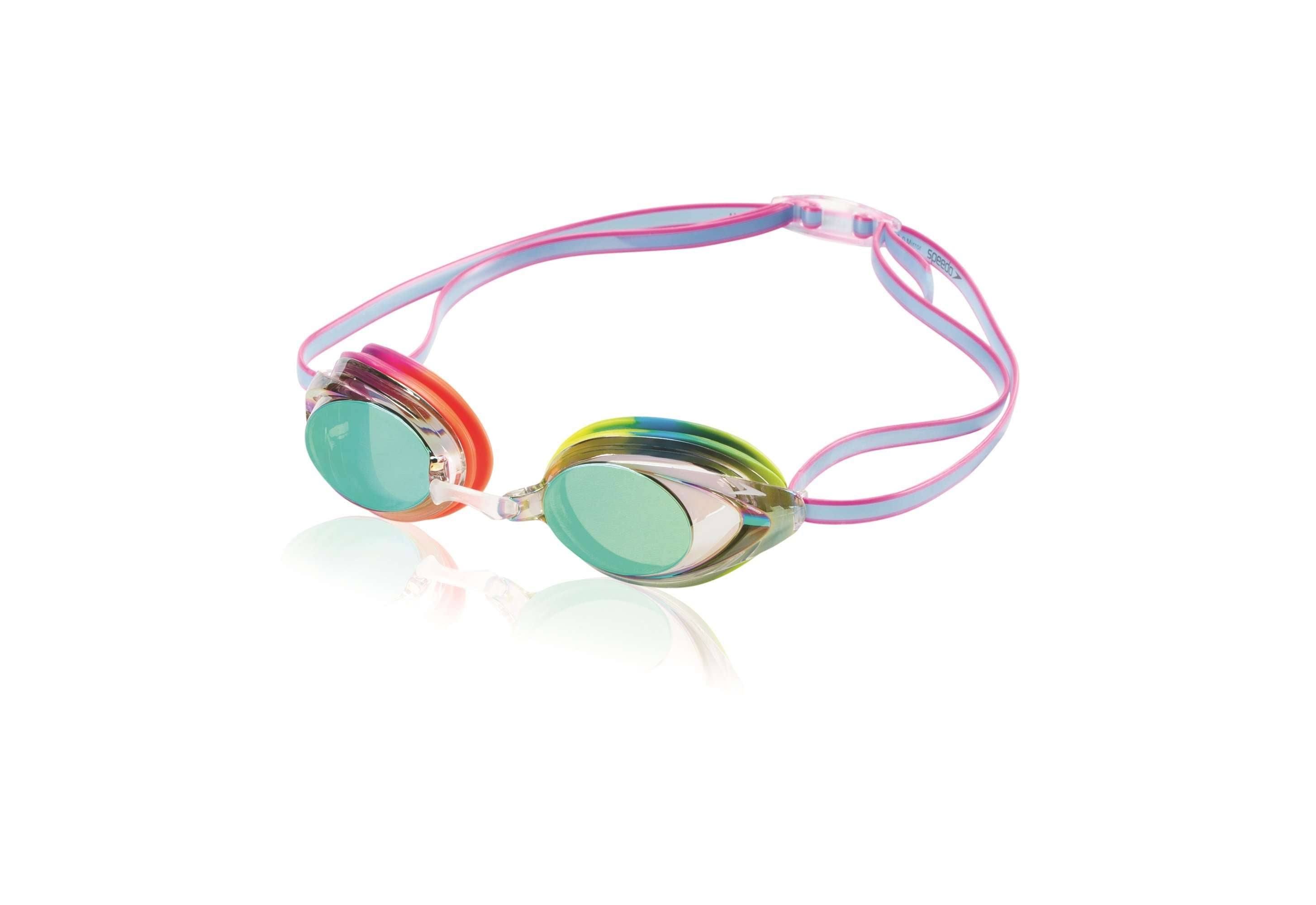 Speedo Vanquisher 2.0 Mirrored Swim Swimming Competition Goggle - Rainbow Brights
