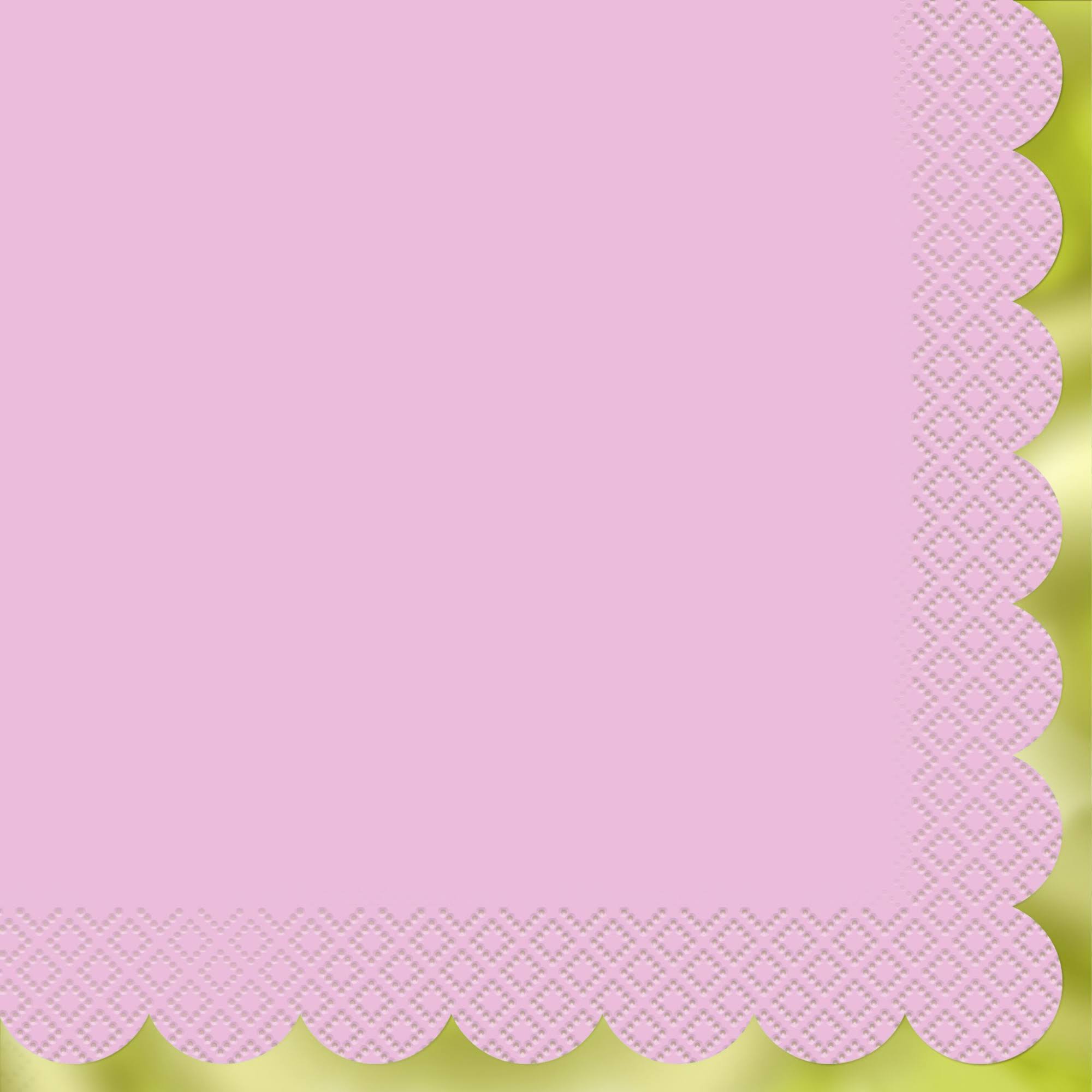 Scalloped Gold & Light Pink Luncheon Napkins, 16 Count