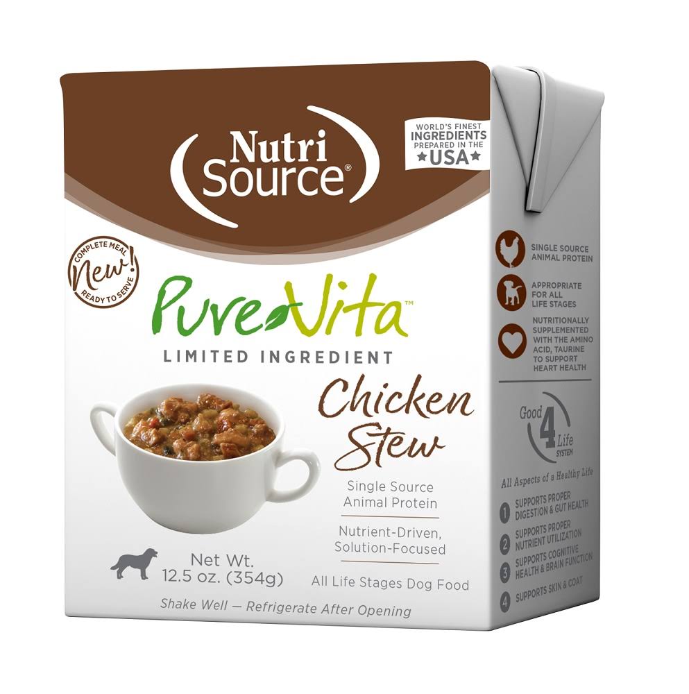 PureVita 12.5 oz Chicken Dog Stew TetraPaks Dog Wet Food