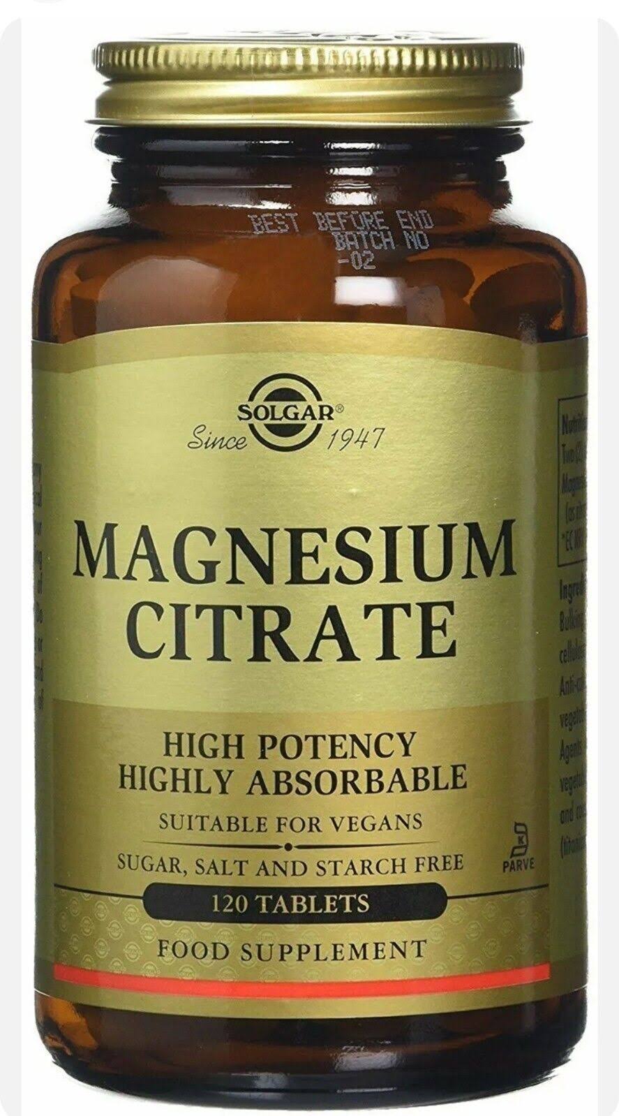 Solgar Magnesium Citrate - 120 Tablets