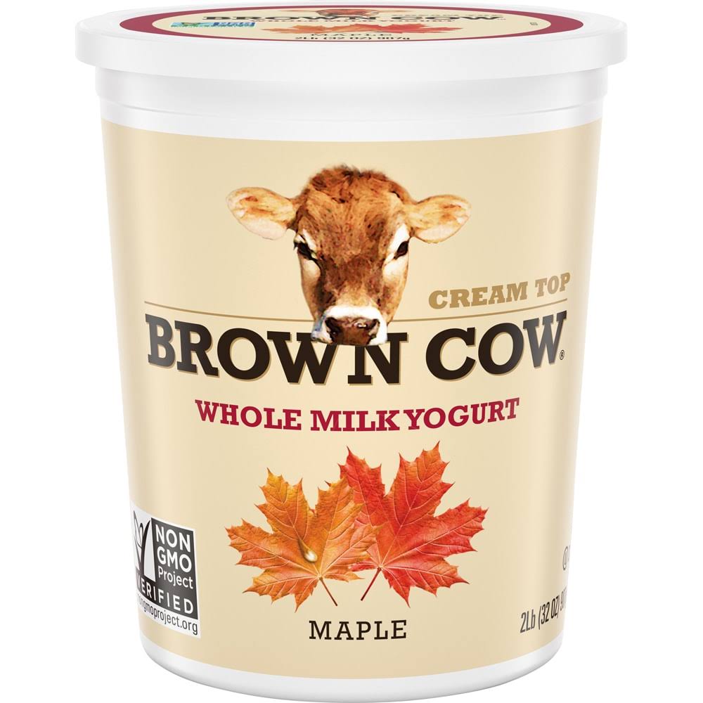Brown Cow Cream Top Yogurt, Whole Milk, Maple - 2 lb