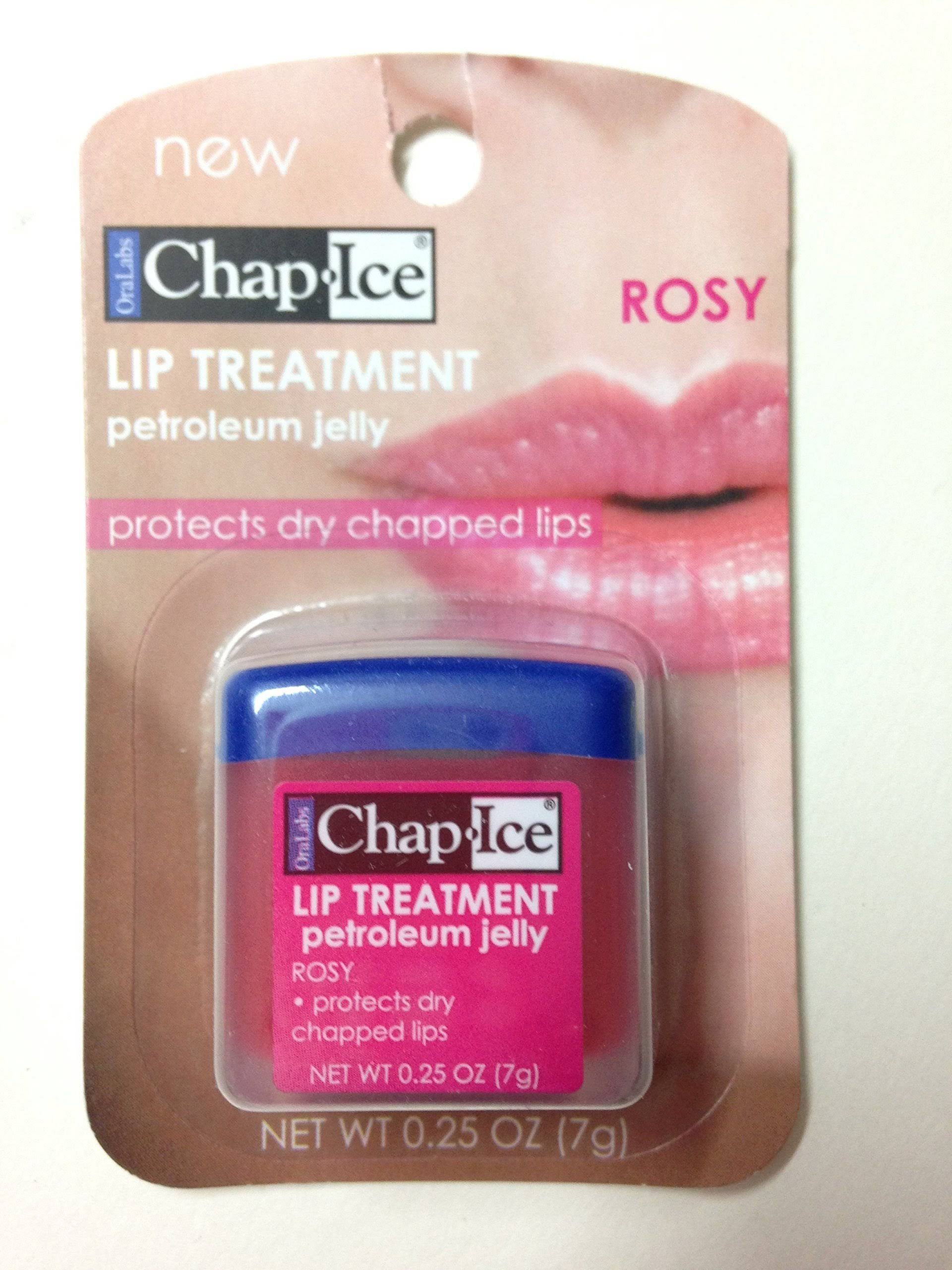 Chap Ice Lip Treatment ROSY Petroleum Jelly 0.25oz protect dry chapped