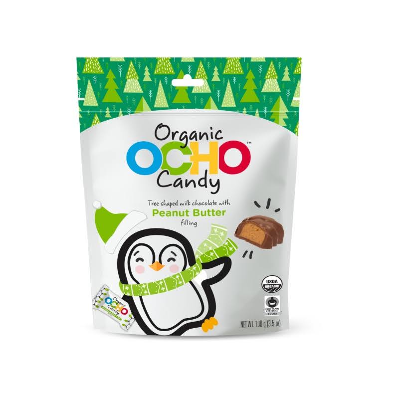 Ocho Peanut Butter Organic Tree Shaped Milk Chocolate with Filling Candy