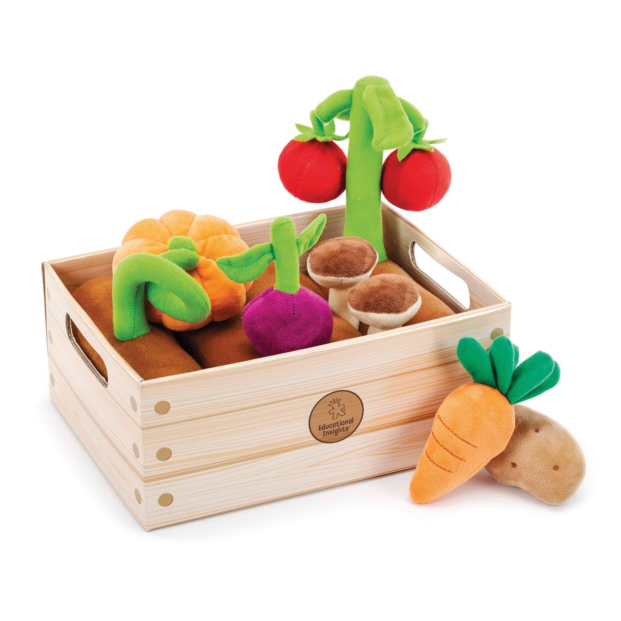 Educational Insights Plush Vegetable Garden 13-Piece Set: Pretend Food