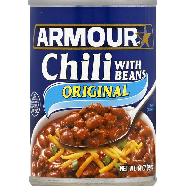 Armour Original Chili - With Beans, 14oz, 12 per Case