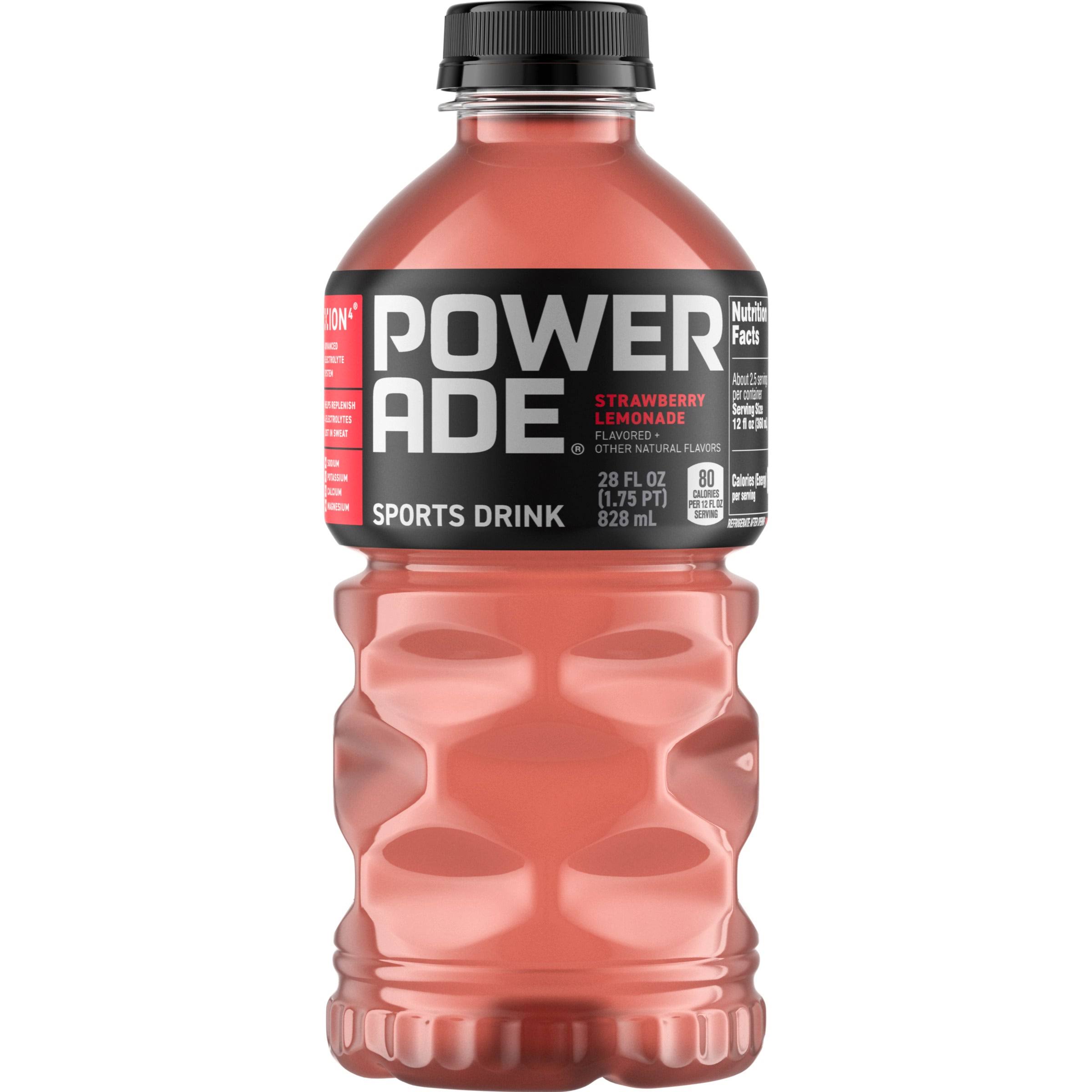 Power Ade Sports Drink, Strawberry Lemonade - 28 fl oz