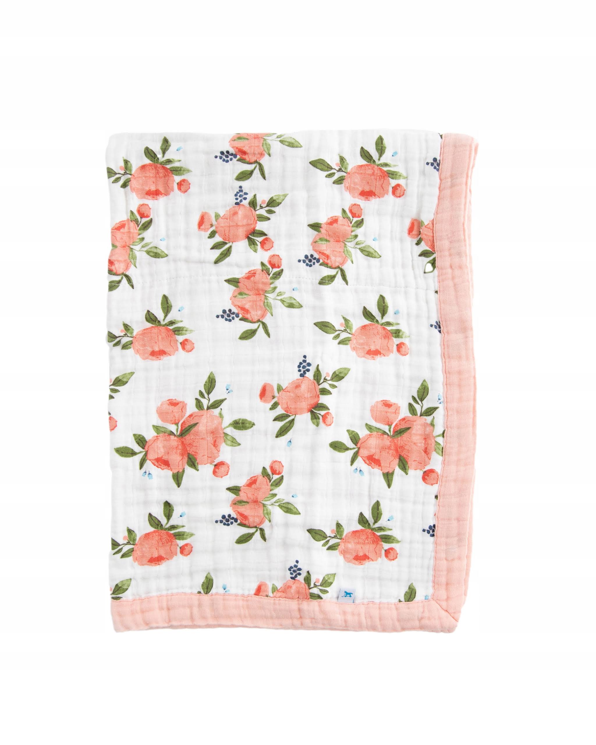 Little Unicorn Cotton Muslin Baby Quilt in Watercolor Roses