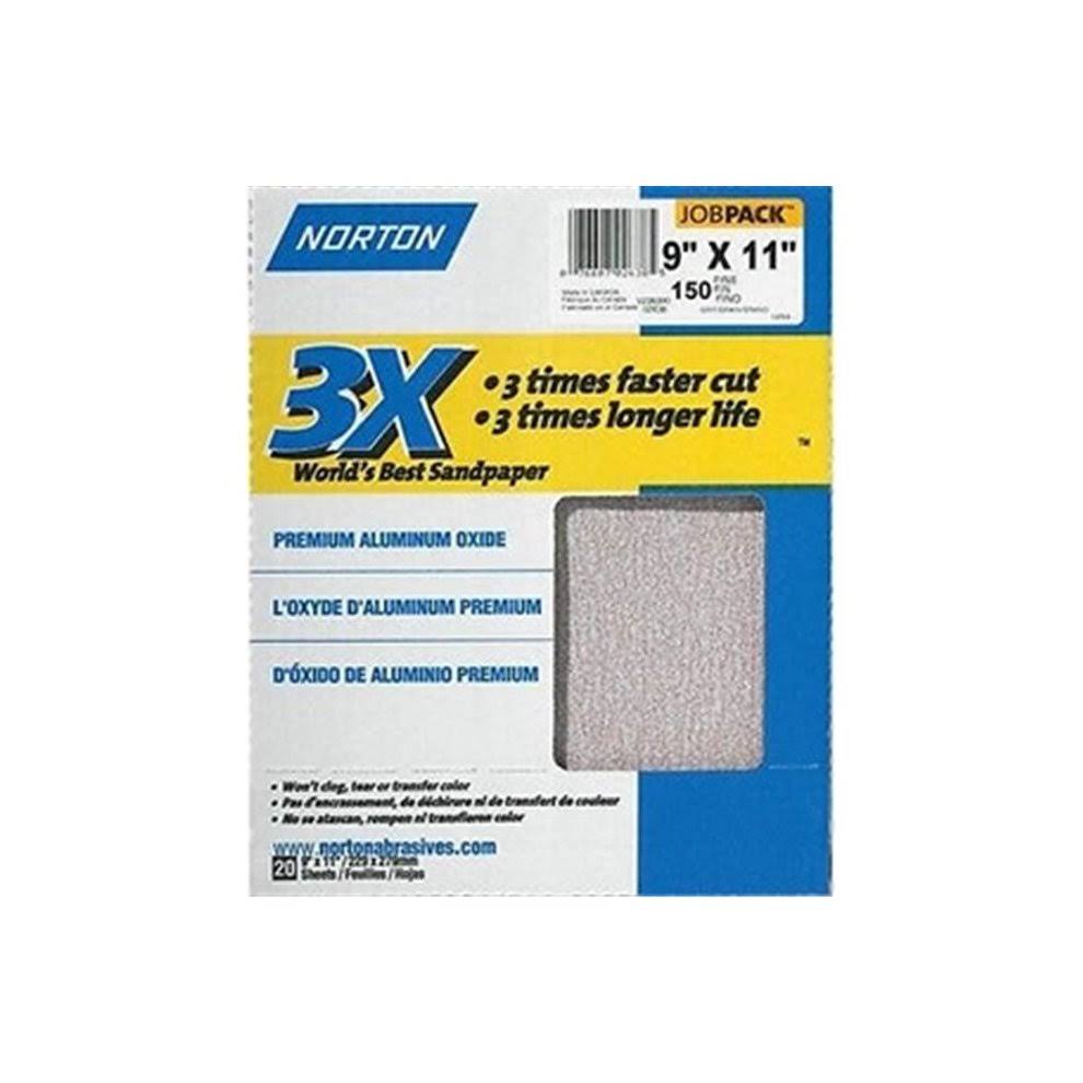 Norton 11 in. L x 9 in. W 150 Grit Fine Aluminum Oxide Sandpaper 1 Pk