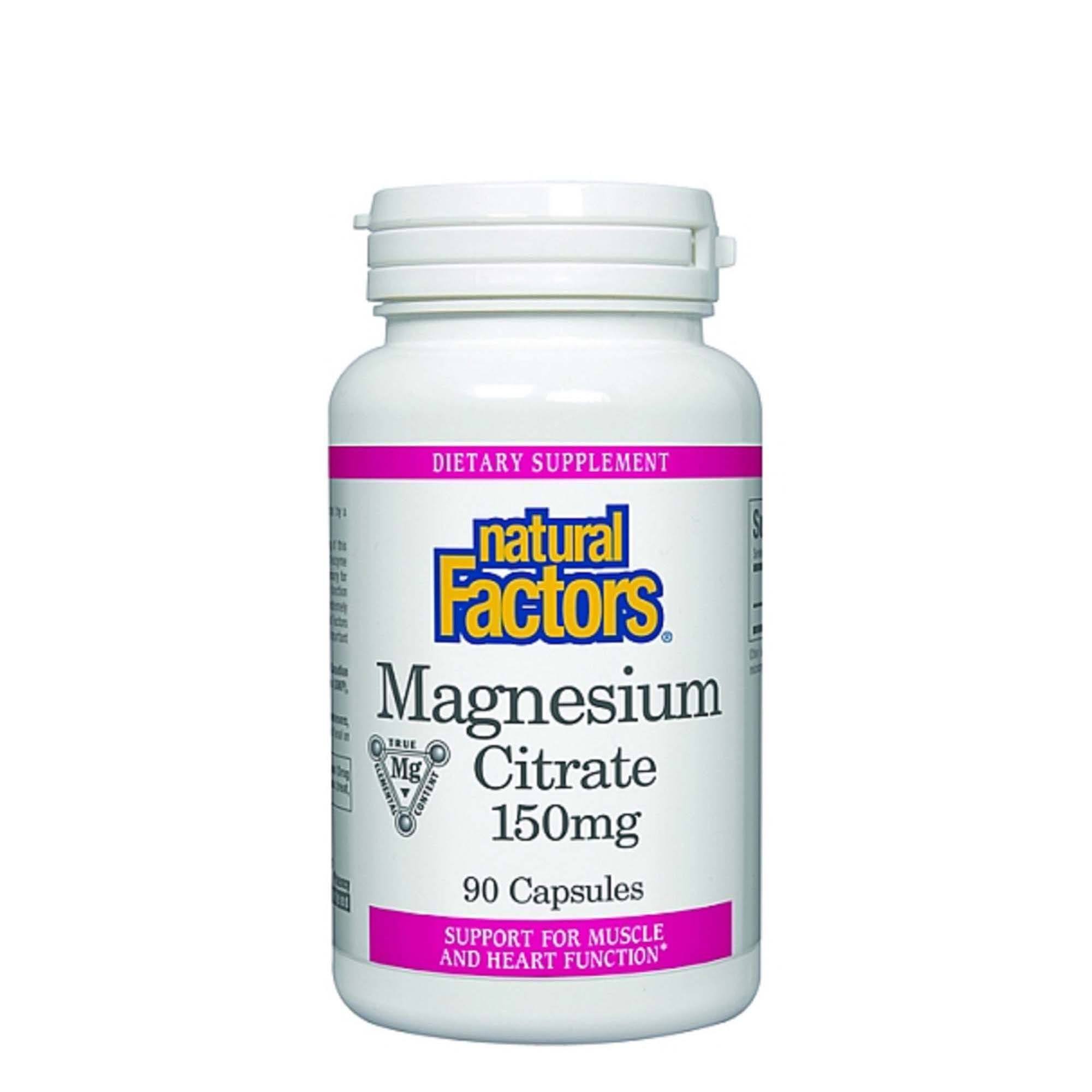 Natural Factors Magnesium Citrate, 150 mg, Capsules - 90 capsules