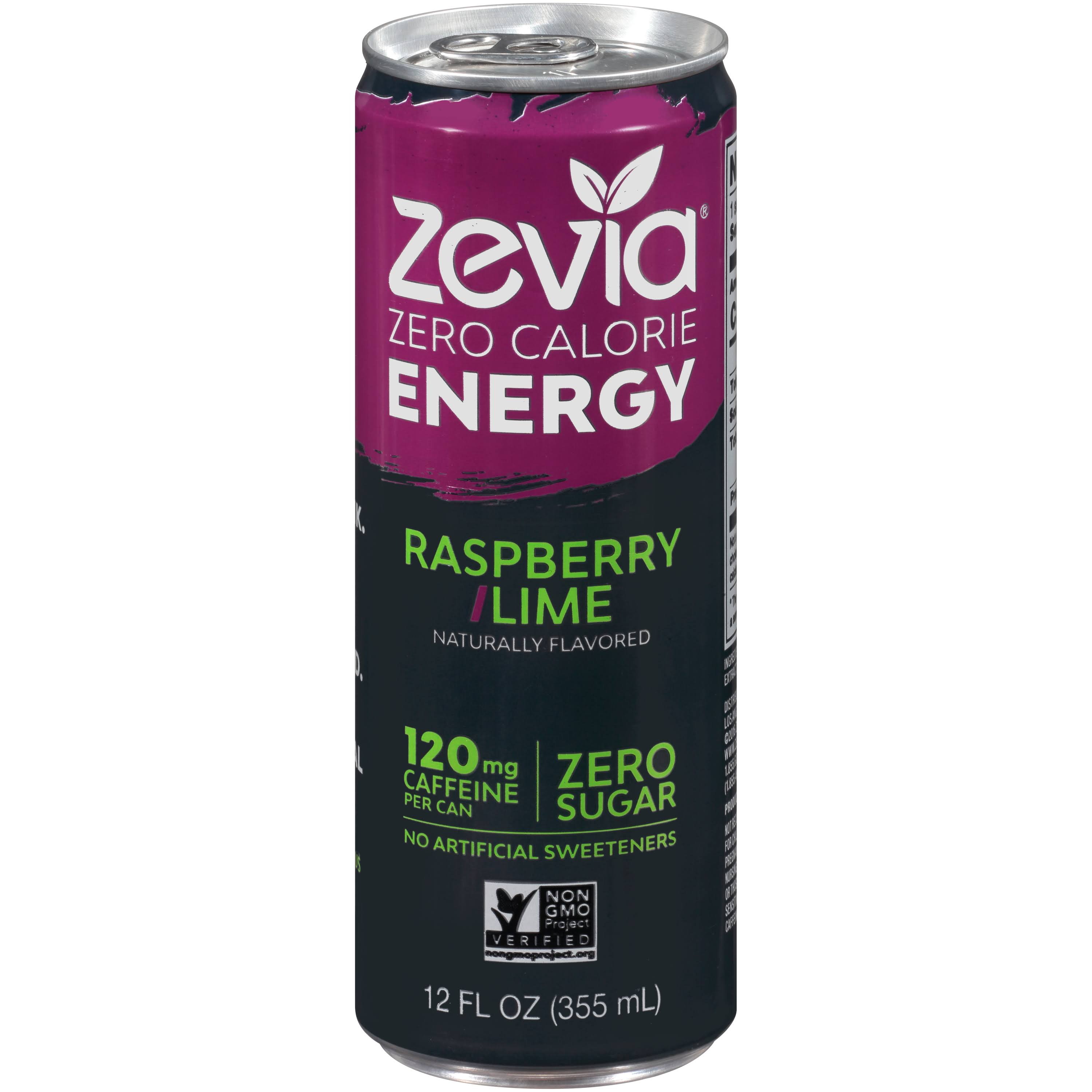 Zevia Energy Drink, Zero Calorie, Raspberry Lime - 12 fl oz