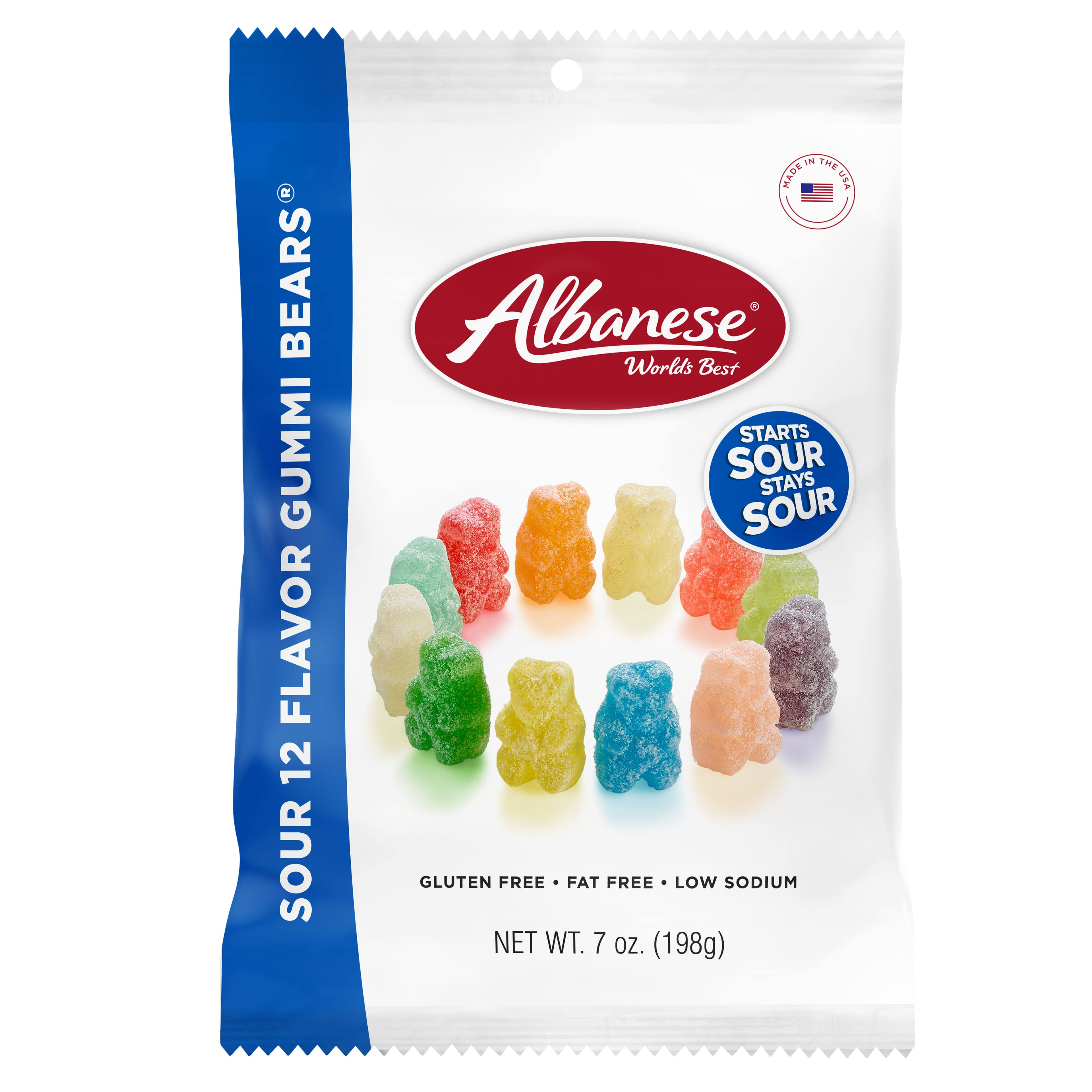 Albanese Gummi Bears, Sour 12 Flavor - 7 oz