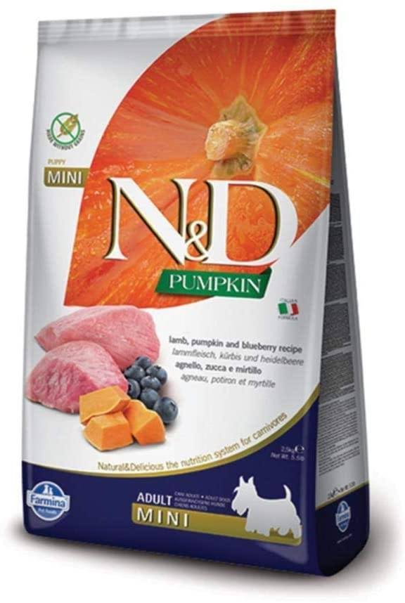 N and D GF Pumpkin Adult Mini Lamb and Blueberry Dog Food - 7kg