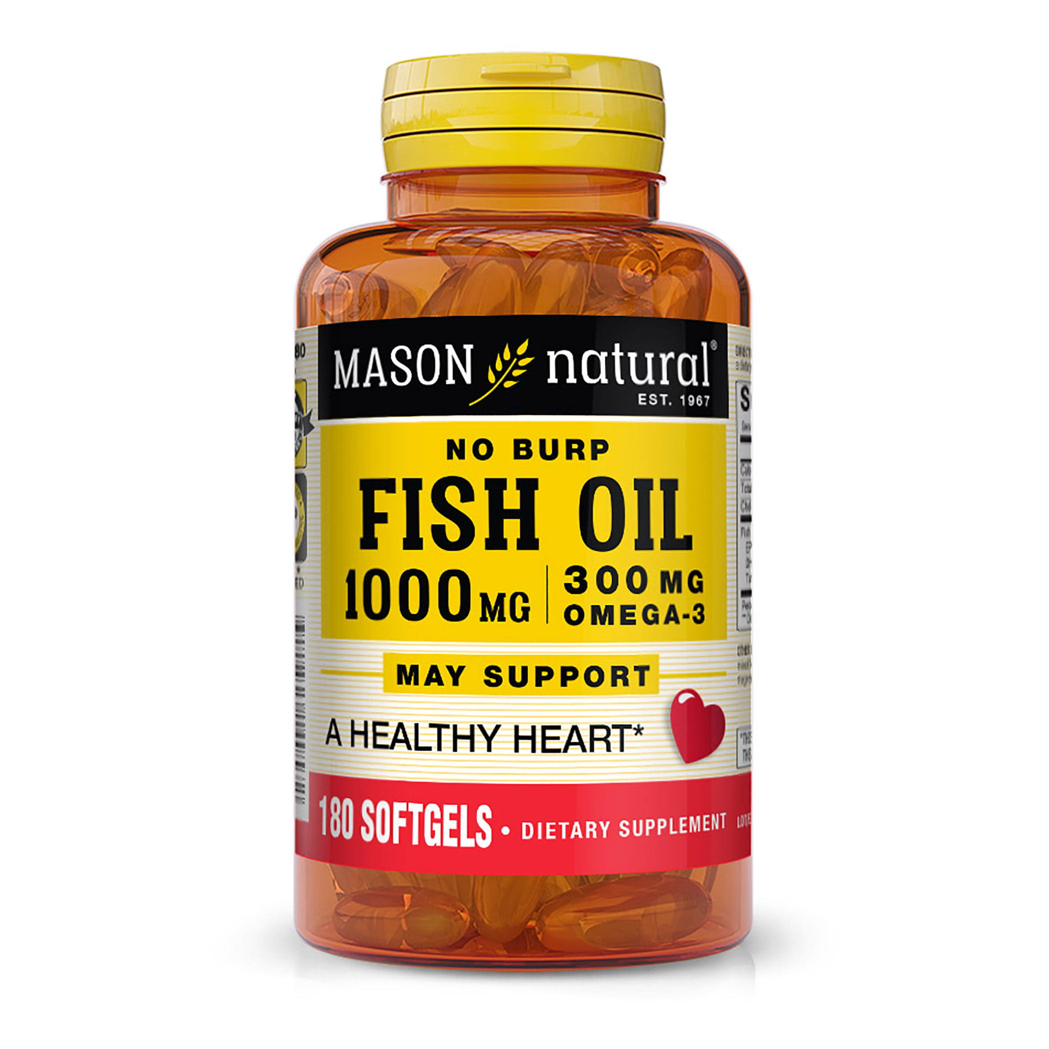 Mason Vitamins Omega3 Fish Oil Supplement - 1000mg, 180 Softgels