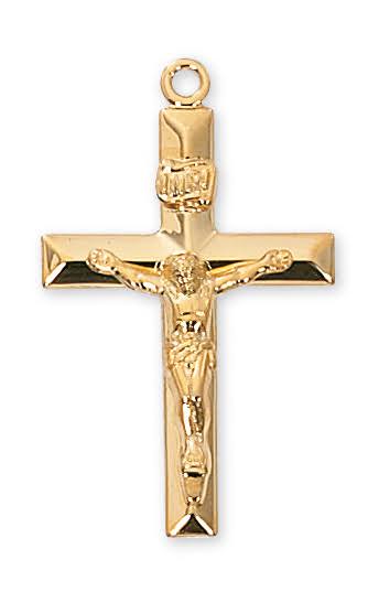 McVan J8011 1.26 x 0.76 x 0.7 in. Gold Over Sterling Crucifix Pendant