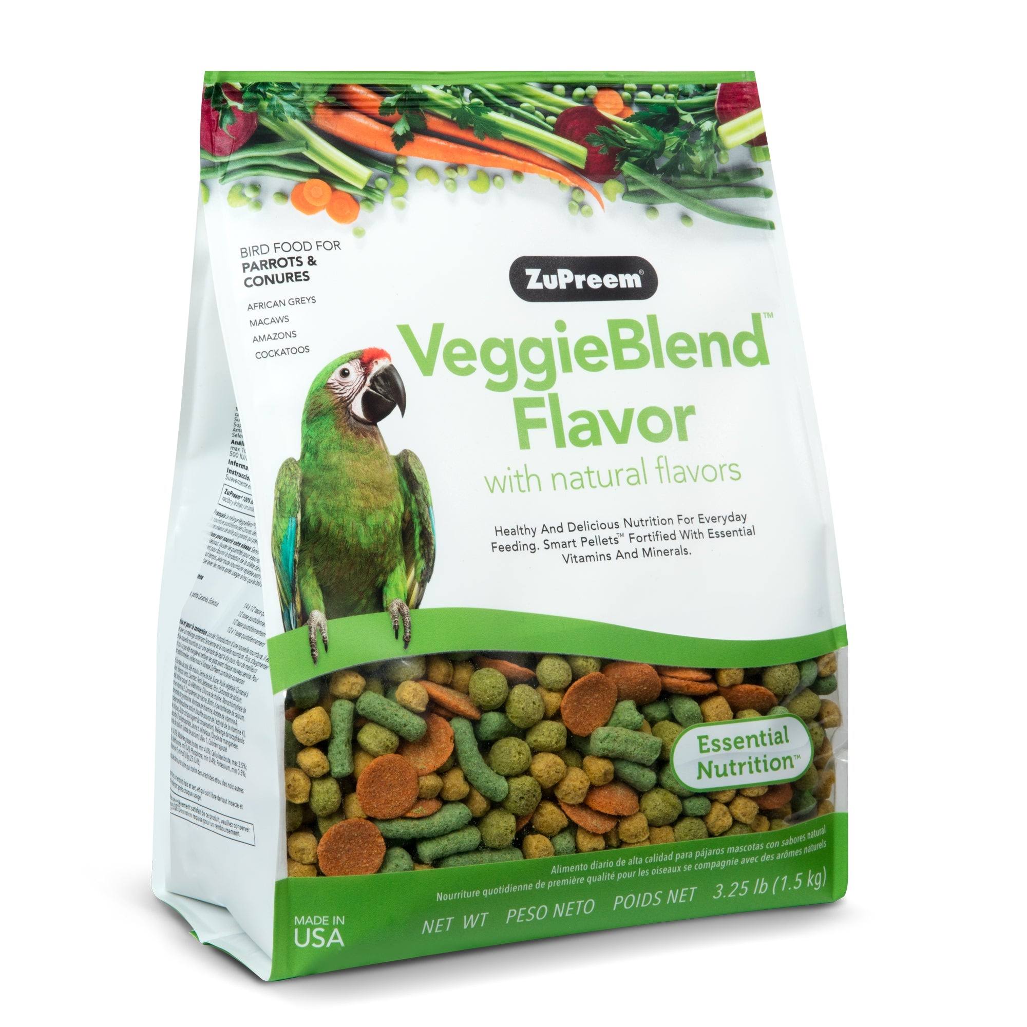 Zupreem VeggieBlend Premium Daily Bird Food with Natural Carrot Flavors