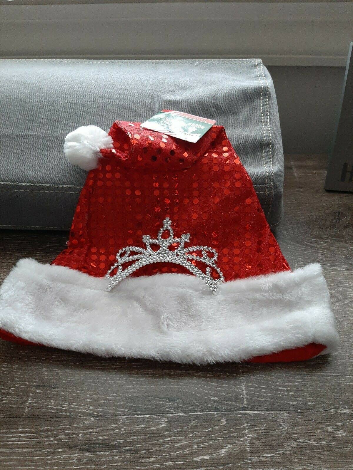 Case of Christmas House Glittery Santa Hat with Princess Tiaras, 12x16