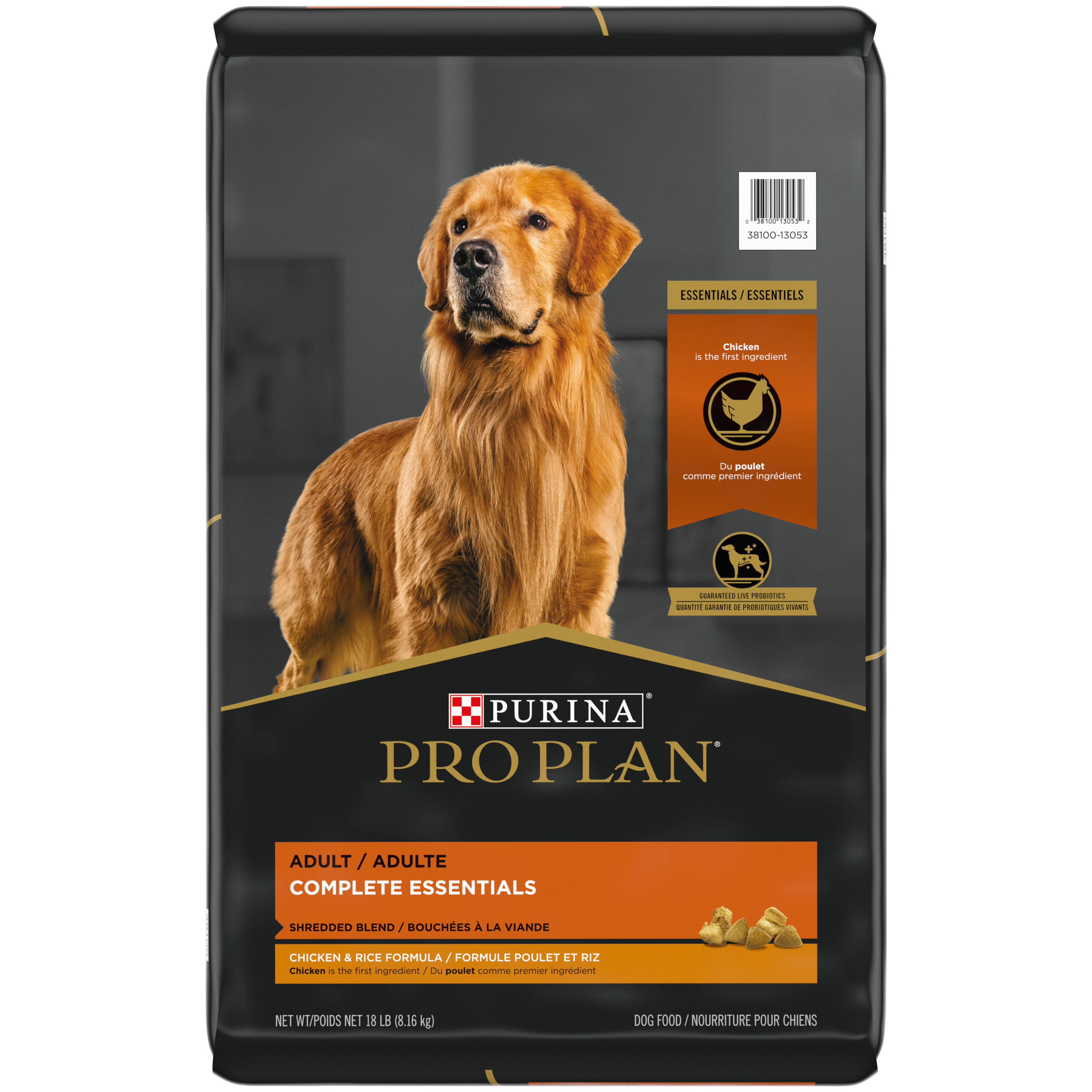 Purina Pro Plan Dry Dog Food - Shredded Blend Adult Chicken Rice, 18lbs