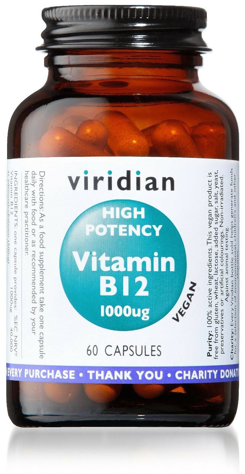 Viridian High Potency Vitamin B12 1000ug 60 Capsules