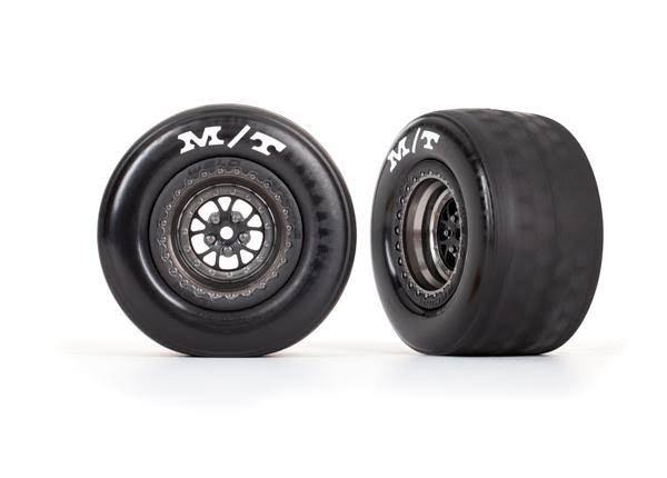 Traxxas TRX9475A rim mounted tires satin Black chrome rear (2)