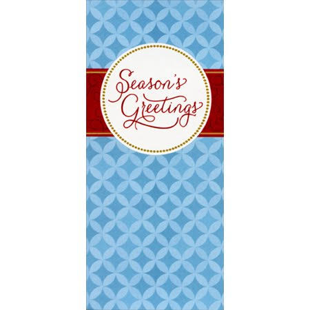 Designer Greetings Season Greetings Blue Diamonds 8 Christmas Money & Gift Card Holders, Size: 7.5x3.4 Inches