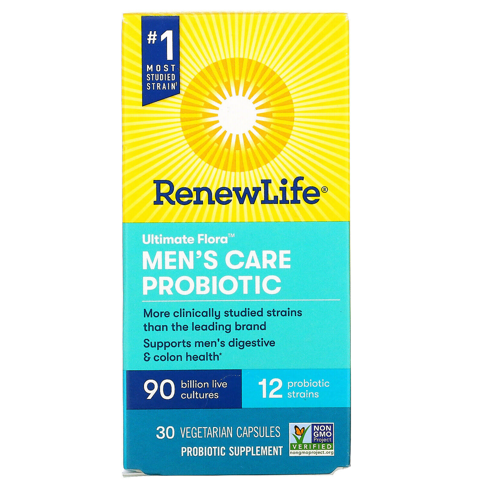 Renew Life Ultimate Flora Men's Care Probiotic 90 Billion CFU - 30