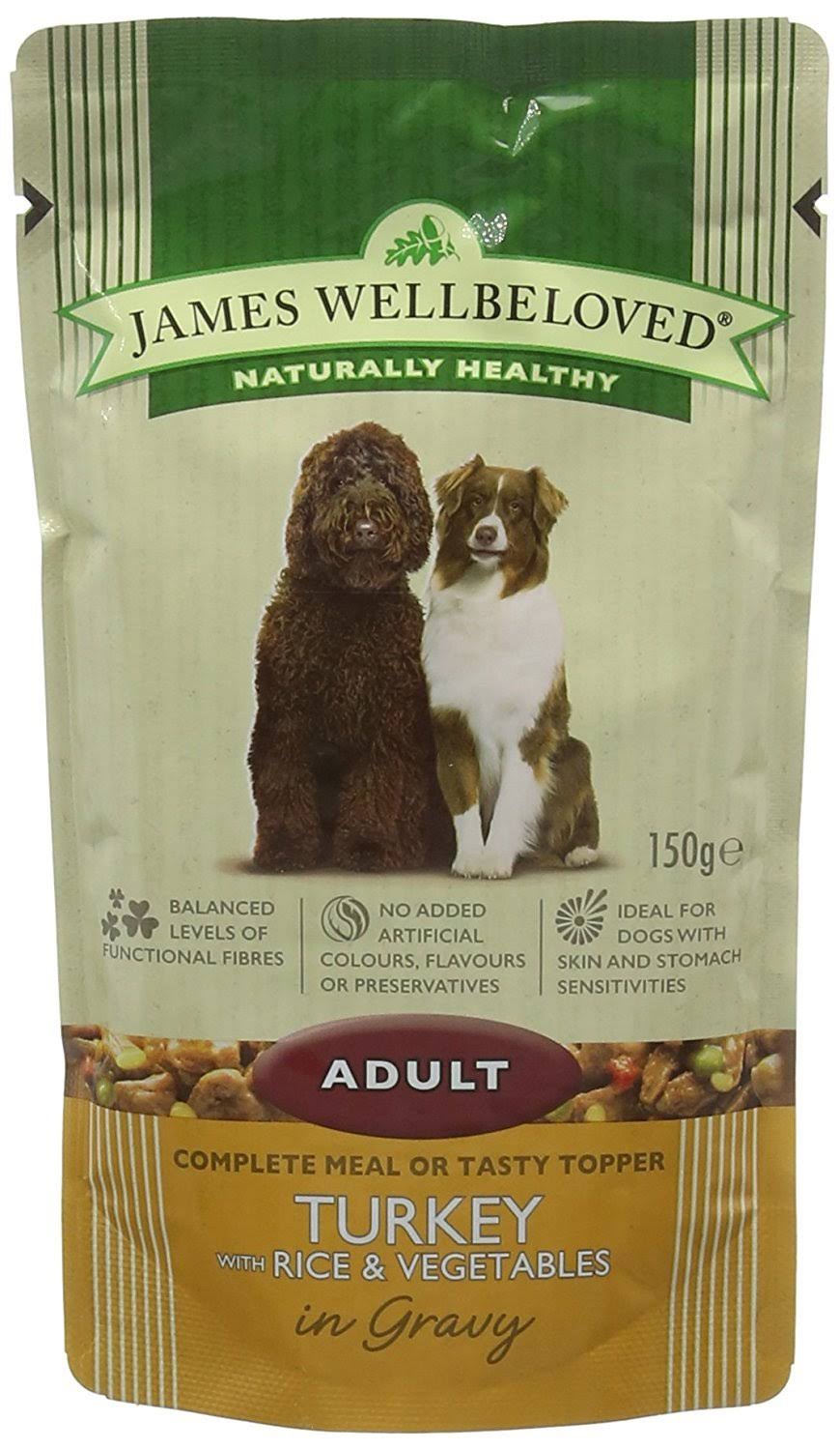 James Wellbeloved Dog Food Adult Pouch Turkey with Rice and Vegetables '10 Pouches x 150 G'