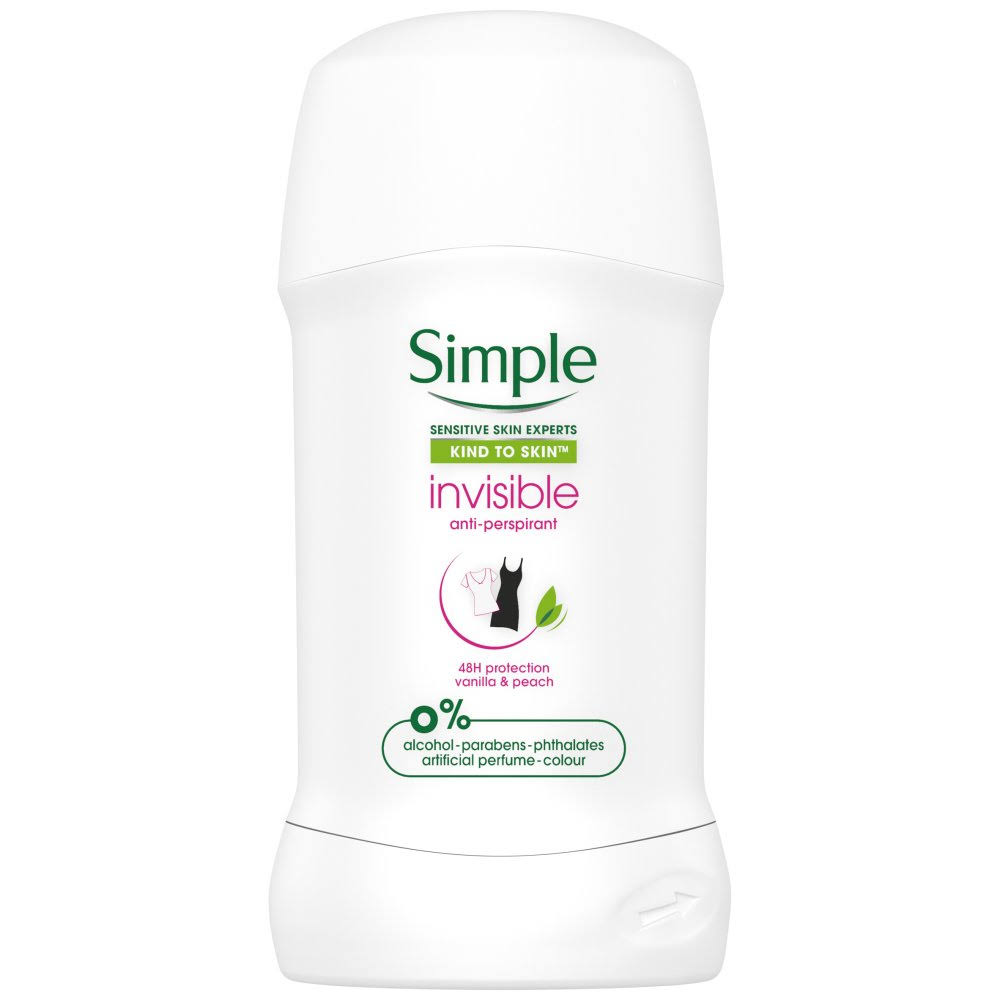 Simple Invisible Anti Perspirant Deodorant Stick - 40ml