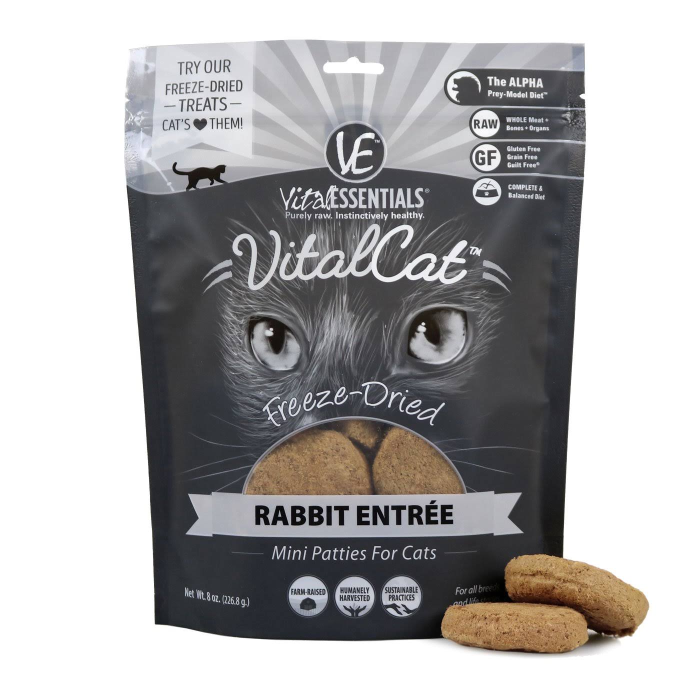 Vital Essentials Freeze Dried Mini Patties for Cats, Rabbit / 8 oz