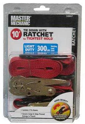 Boxer Tools Ratchet Tie Downs - Red, 1" x 10"
