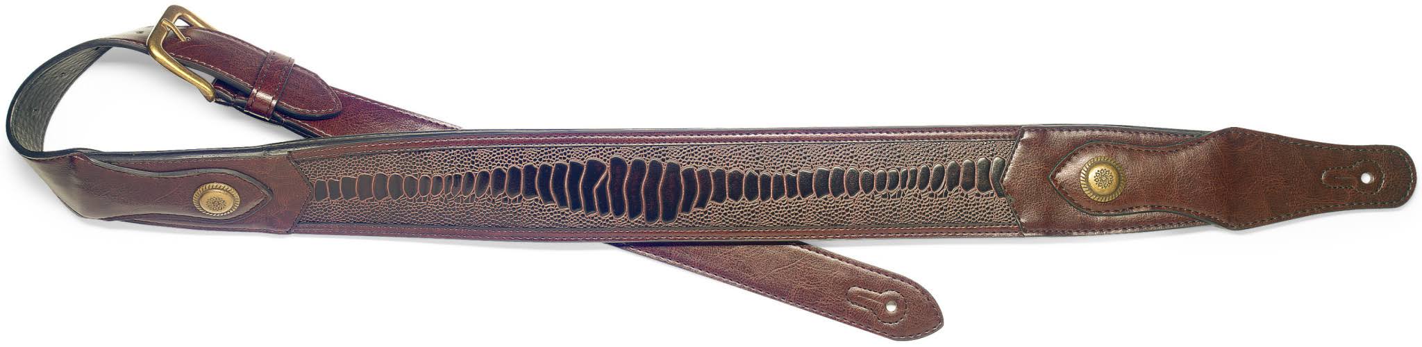 Stagg Padded Leather-Style Snake Skin Pattern Strap Brown