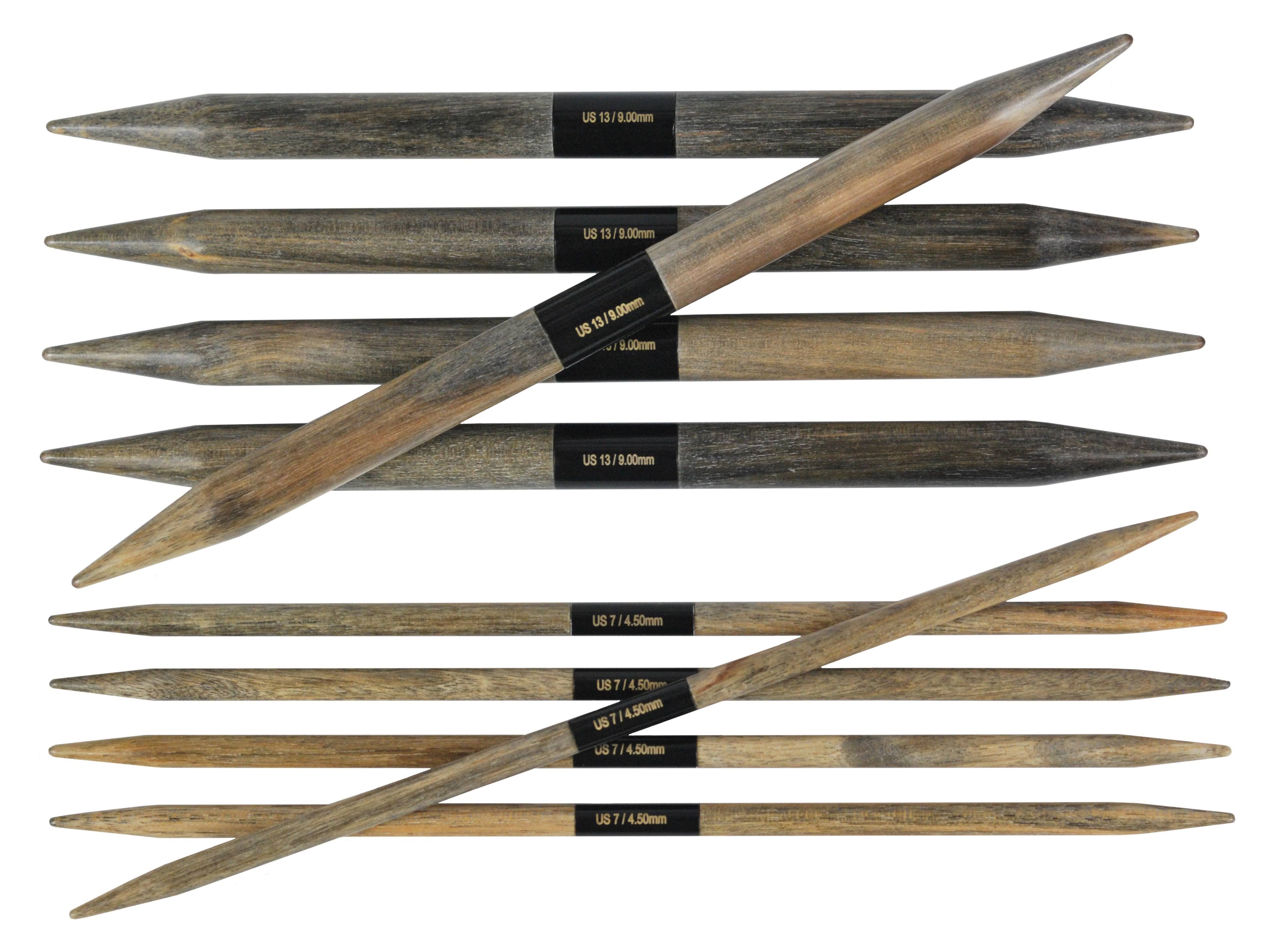 Lykke Driftwood Double Point Needles 15cm (6") (Set of 5) - 6.00mm (US 10)