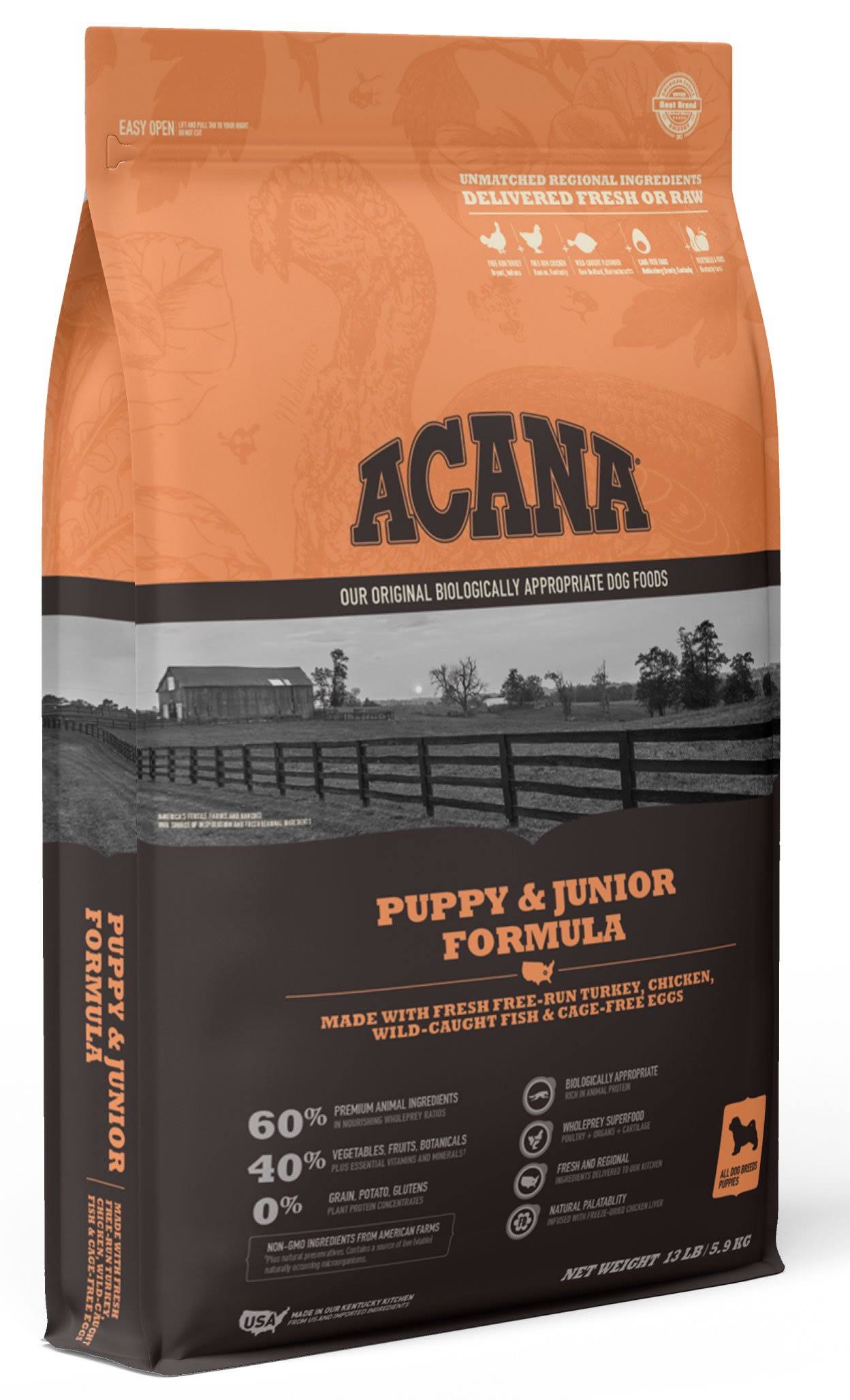 Acana Puppy & Junior Formula Grain-Free Dry Dog Food - 13 lb. Bag