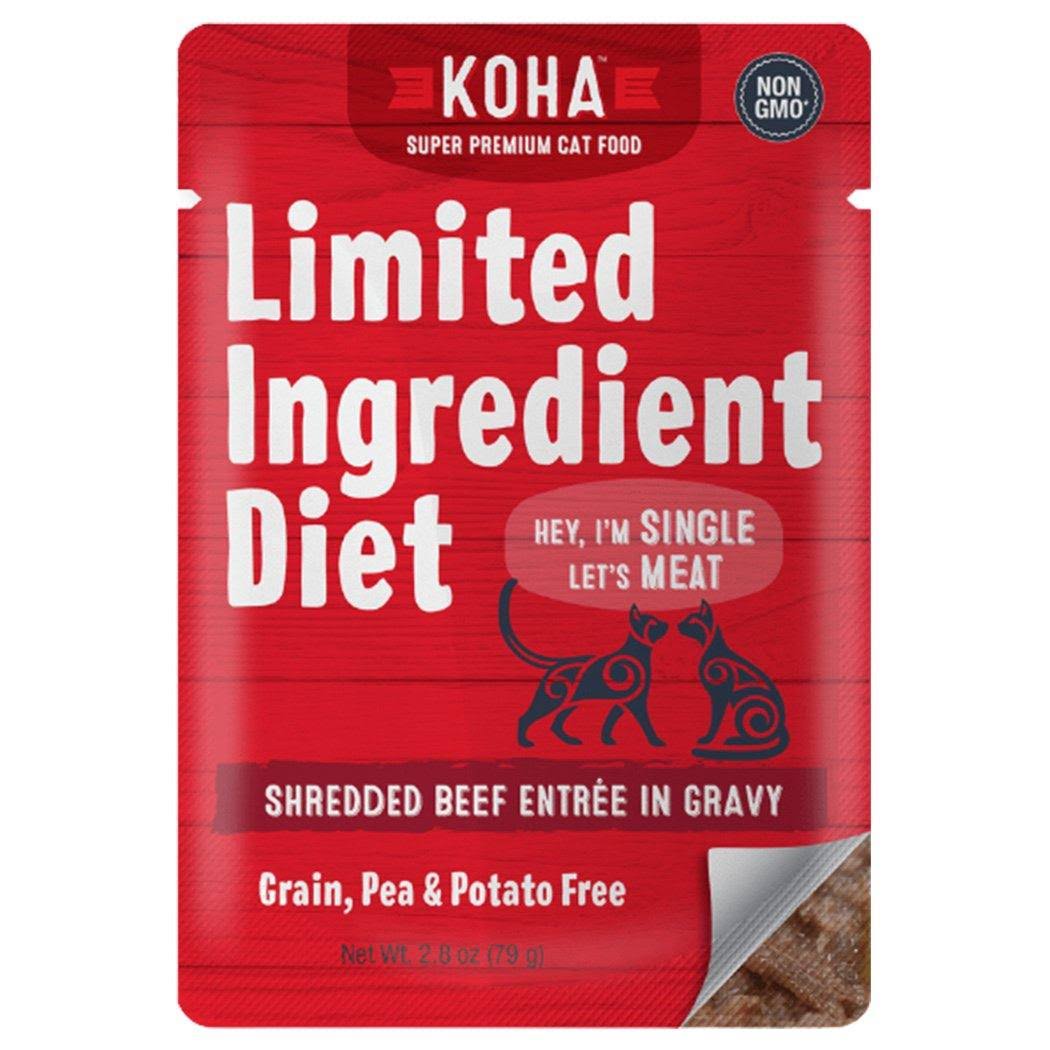 Koha Cat Limited Ingredient Diet Pate Beef Cat Wet Food, 2.8-oz Pouch