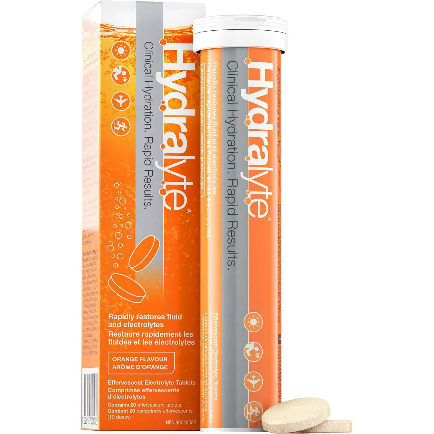 Hydralyte Orange Effervescent Tablet Reliever - Orange, 20ct