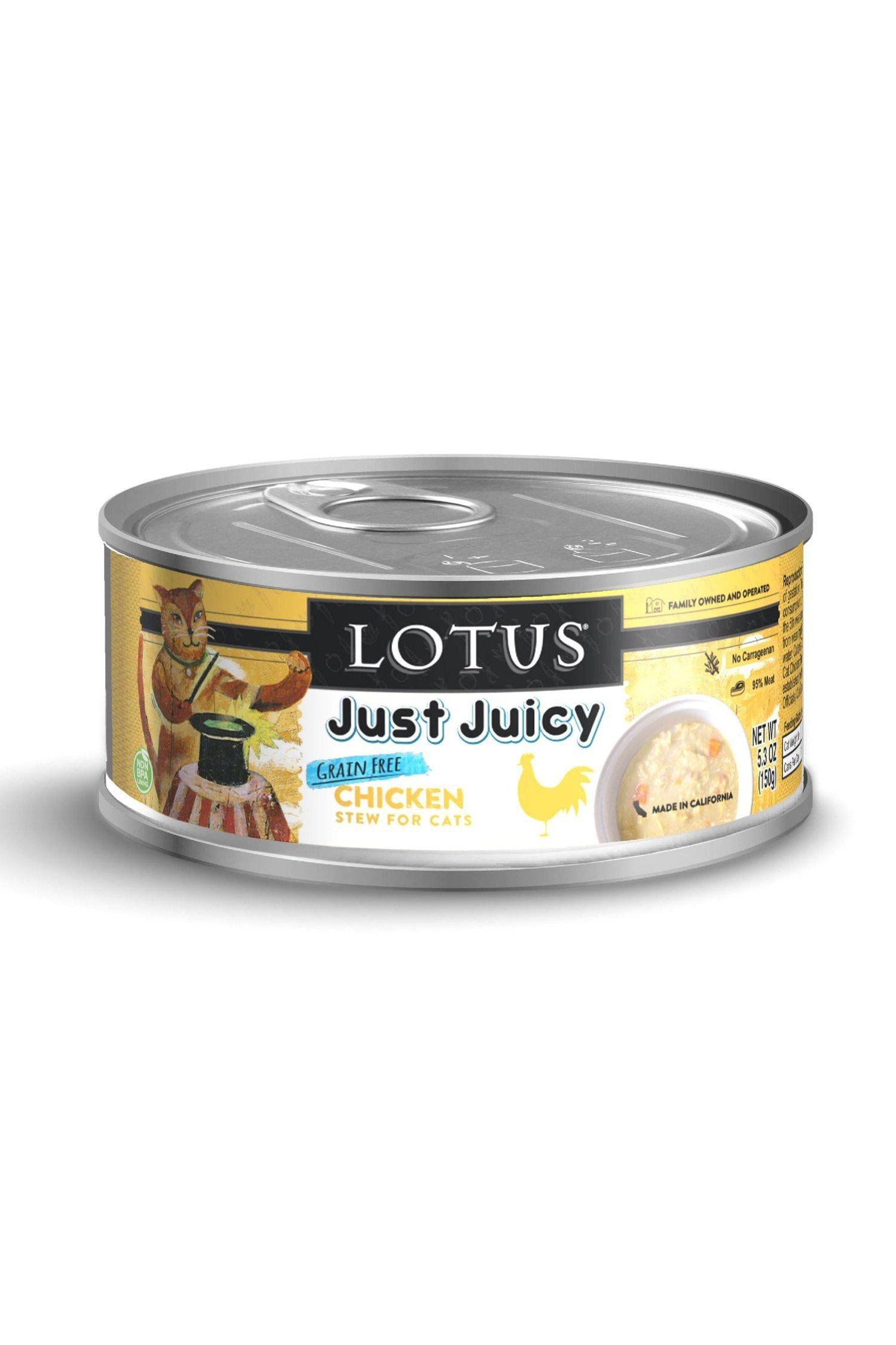 Lotus Just Juicy Chicken Stew Canned Cat Food 5.3oz