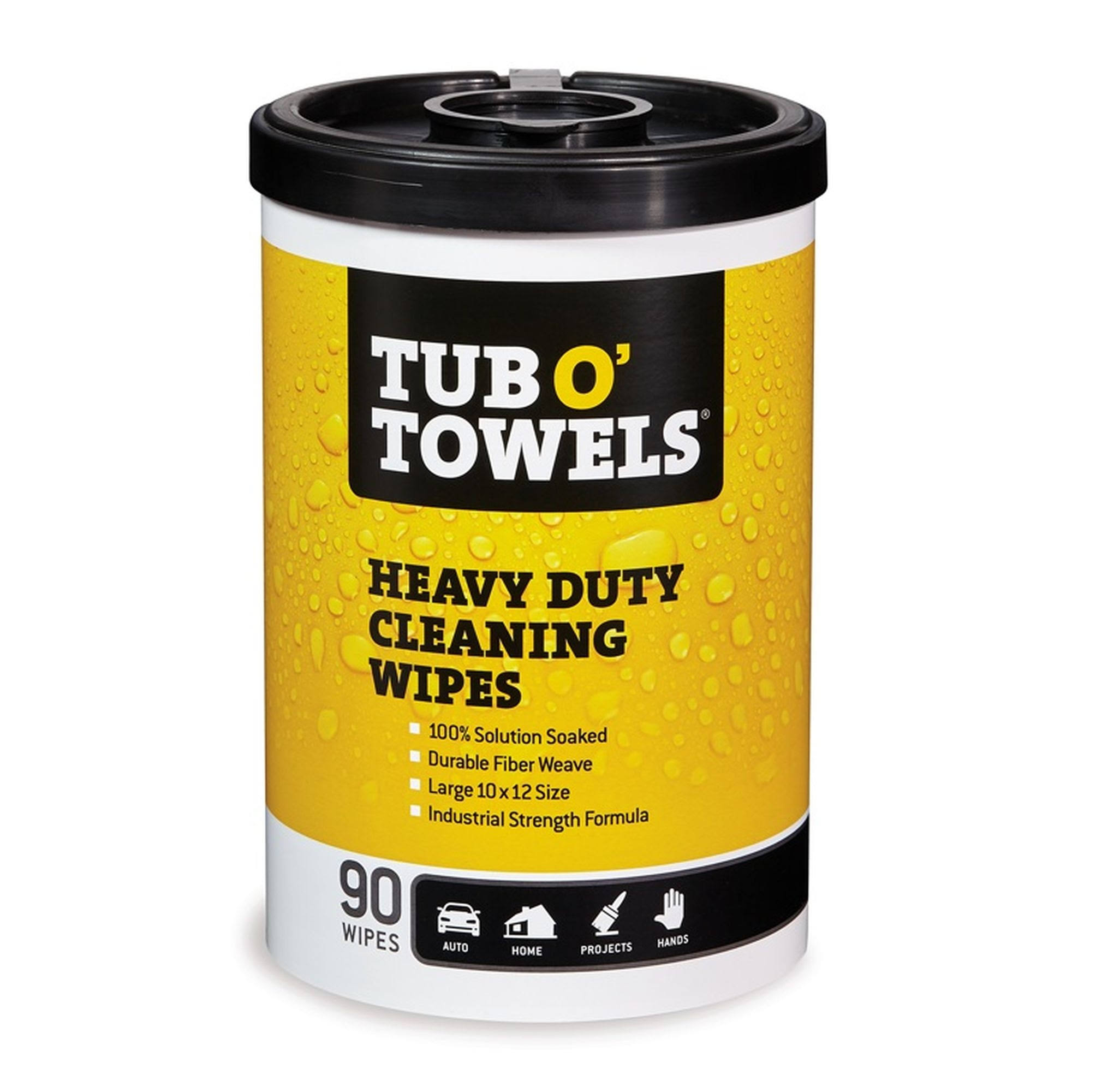 Tub O Towels Heavy-Duty Multi-Surface Cleaning Wipes - 90 Count, 10" x 12"