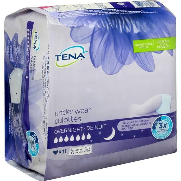TENA Incontinence Underwear, Overnight Protection, Large, 11 Count