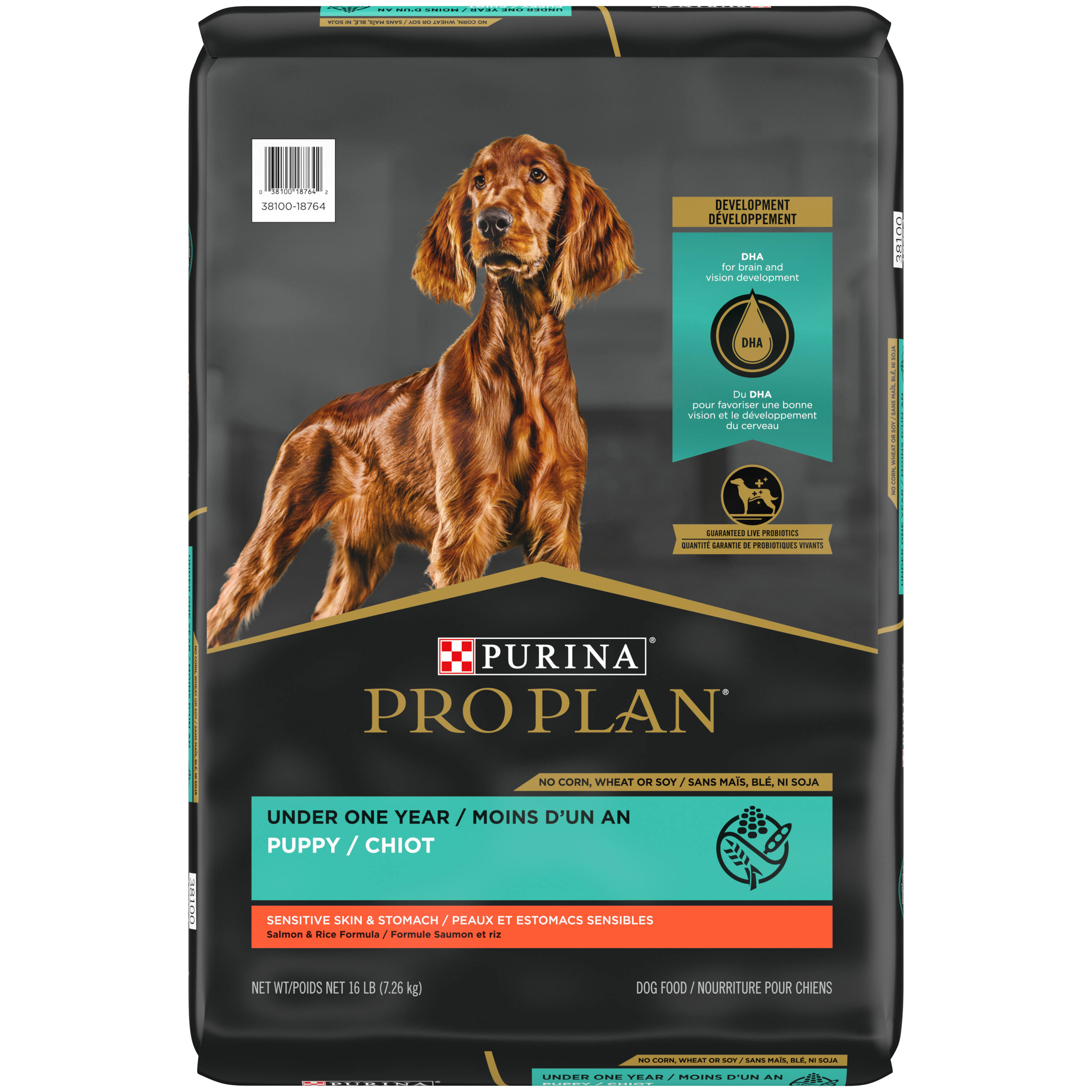 Purina Pro Plan Sensitive Skin & Stomach Salmon & Rice Formula Dry Puppy Food, 16 lbs.