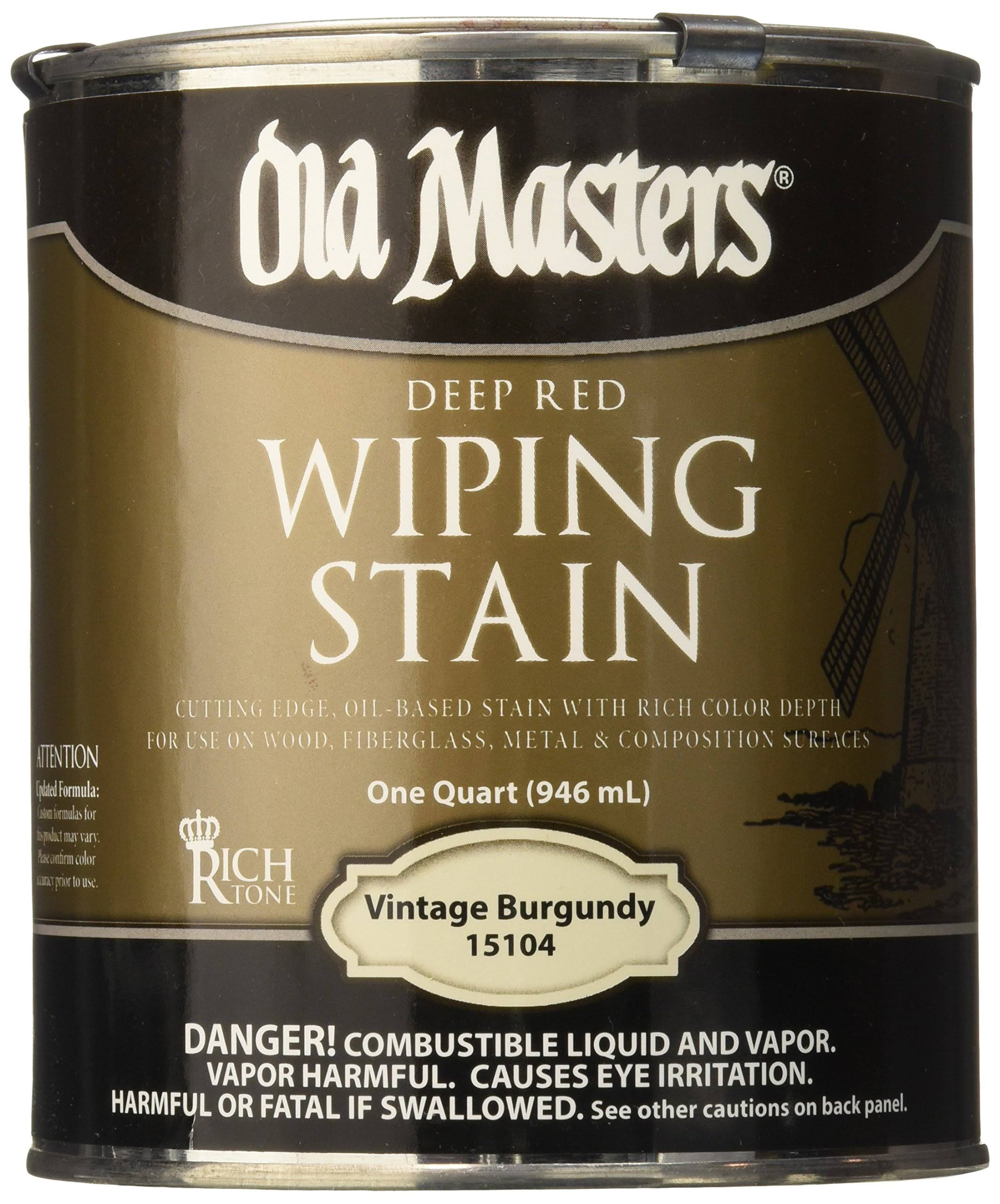 Old Masters Deep Red Wiping Stain - Vintage Burgundy, 1 qt