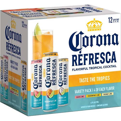 Corona Refresca Malt Beverage, Assorted - 12 pack, 12 fl oz cans